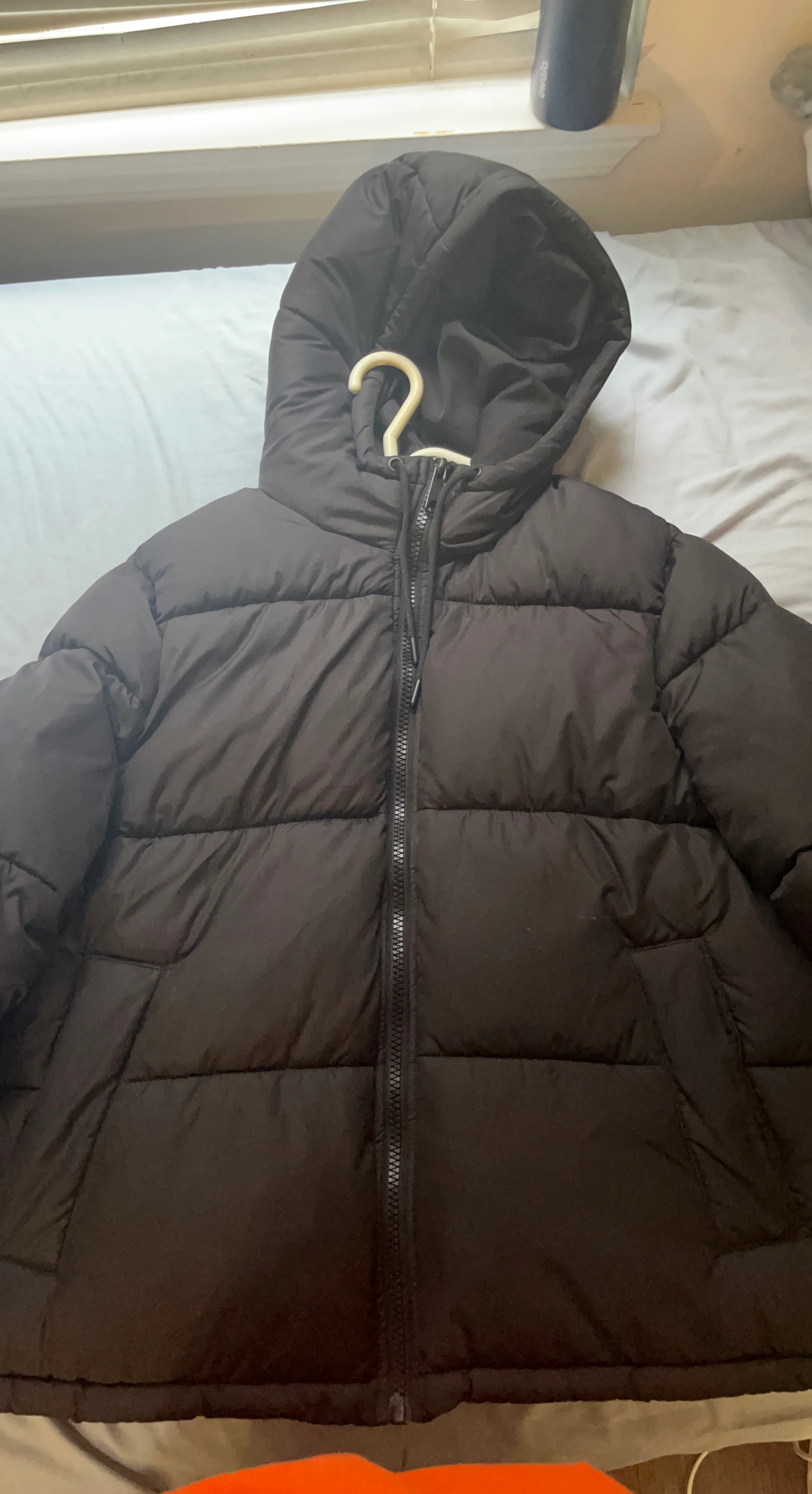 Black Puffer Jacket with Hood - photo 3