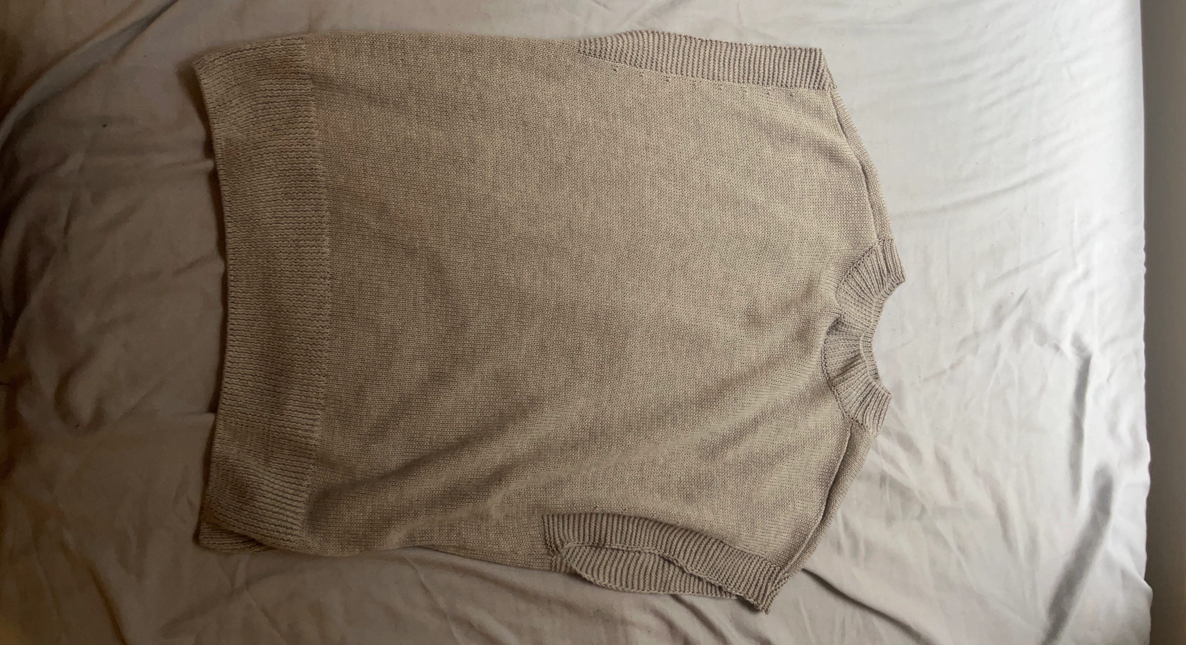 Light Grey Short Sleeve Knit Sweater - photo 2