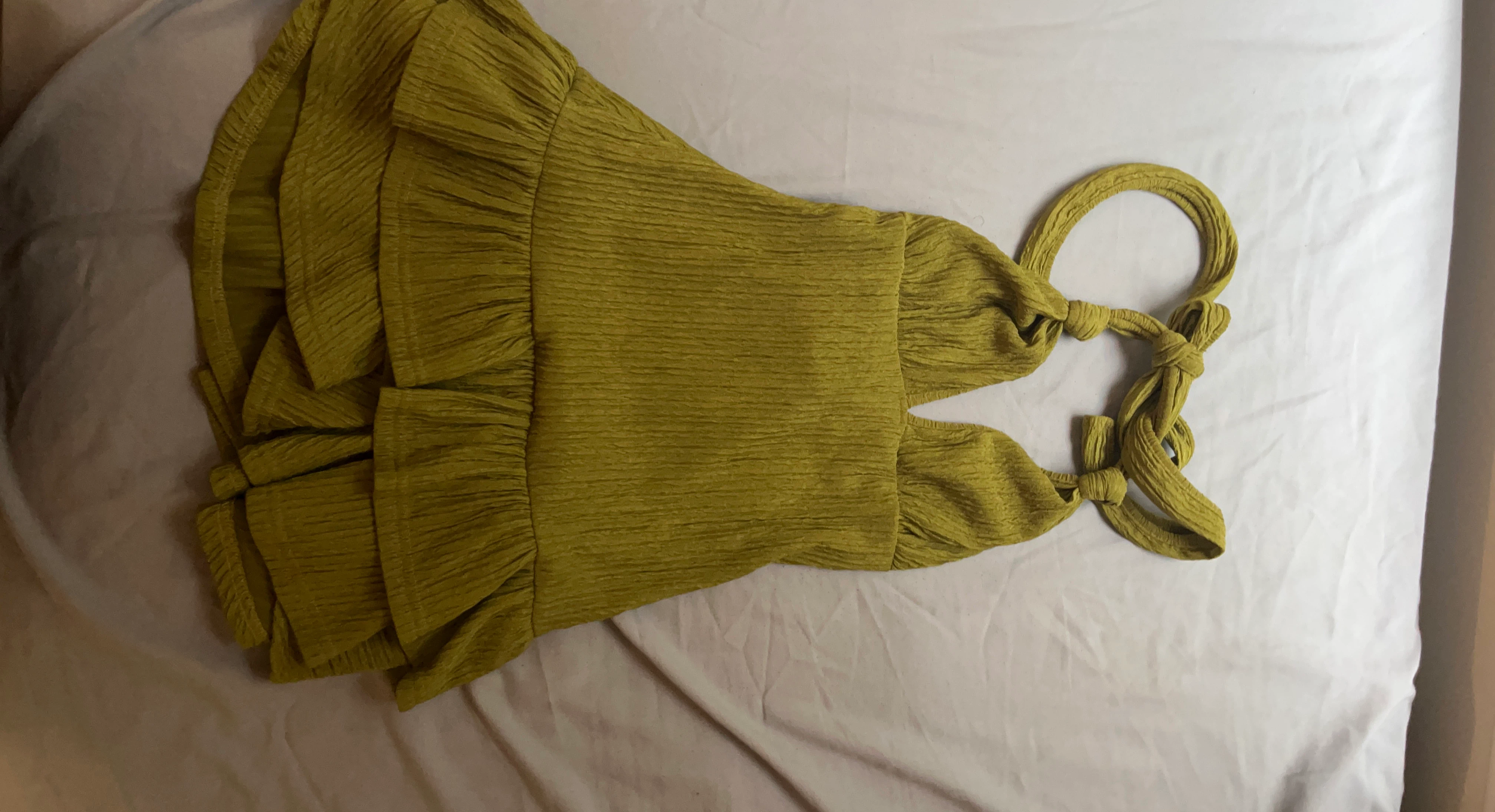 Lime Green Halter Romper with Ruffles - photo 3