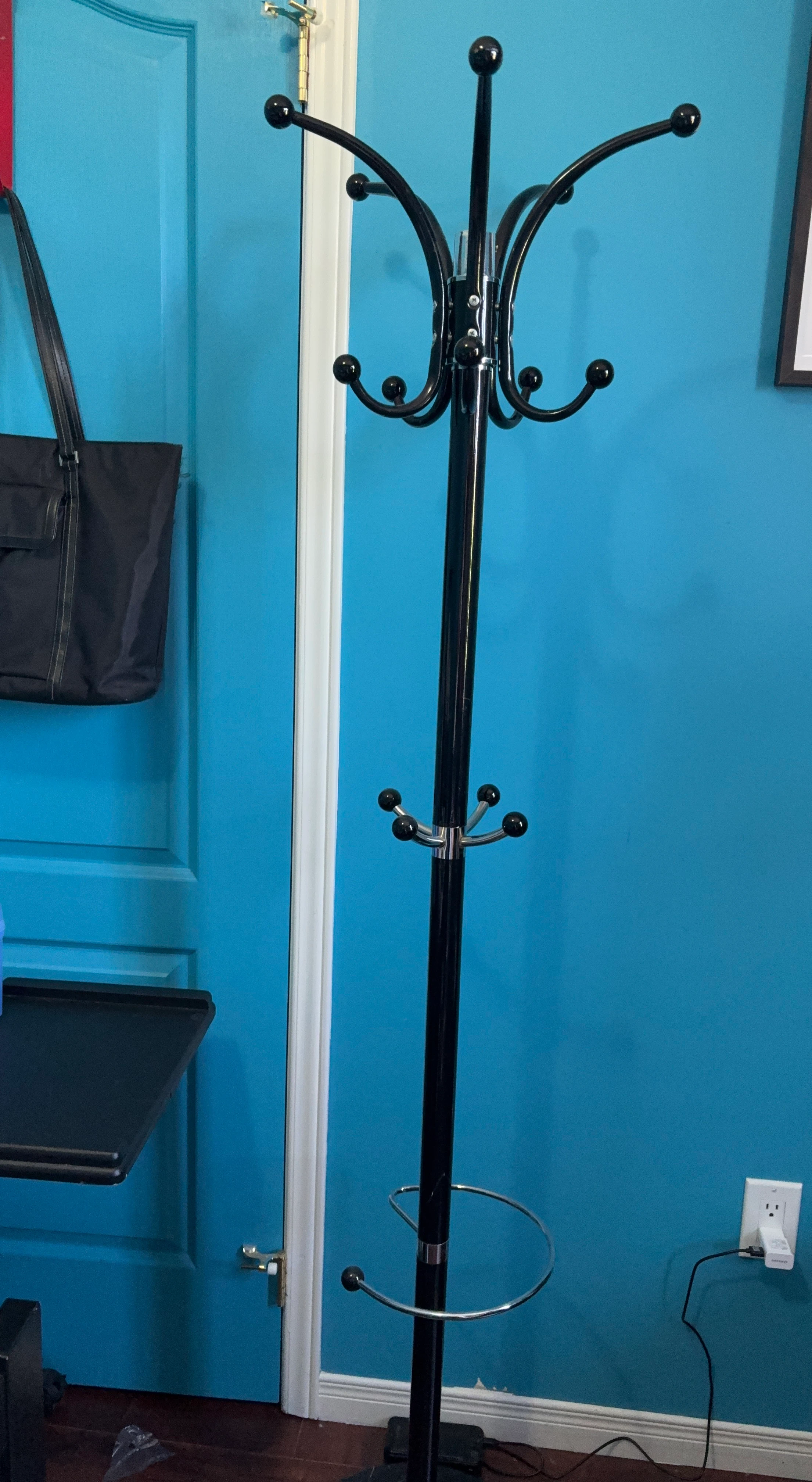 Black Coat Rack with Umbrella Holder
