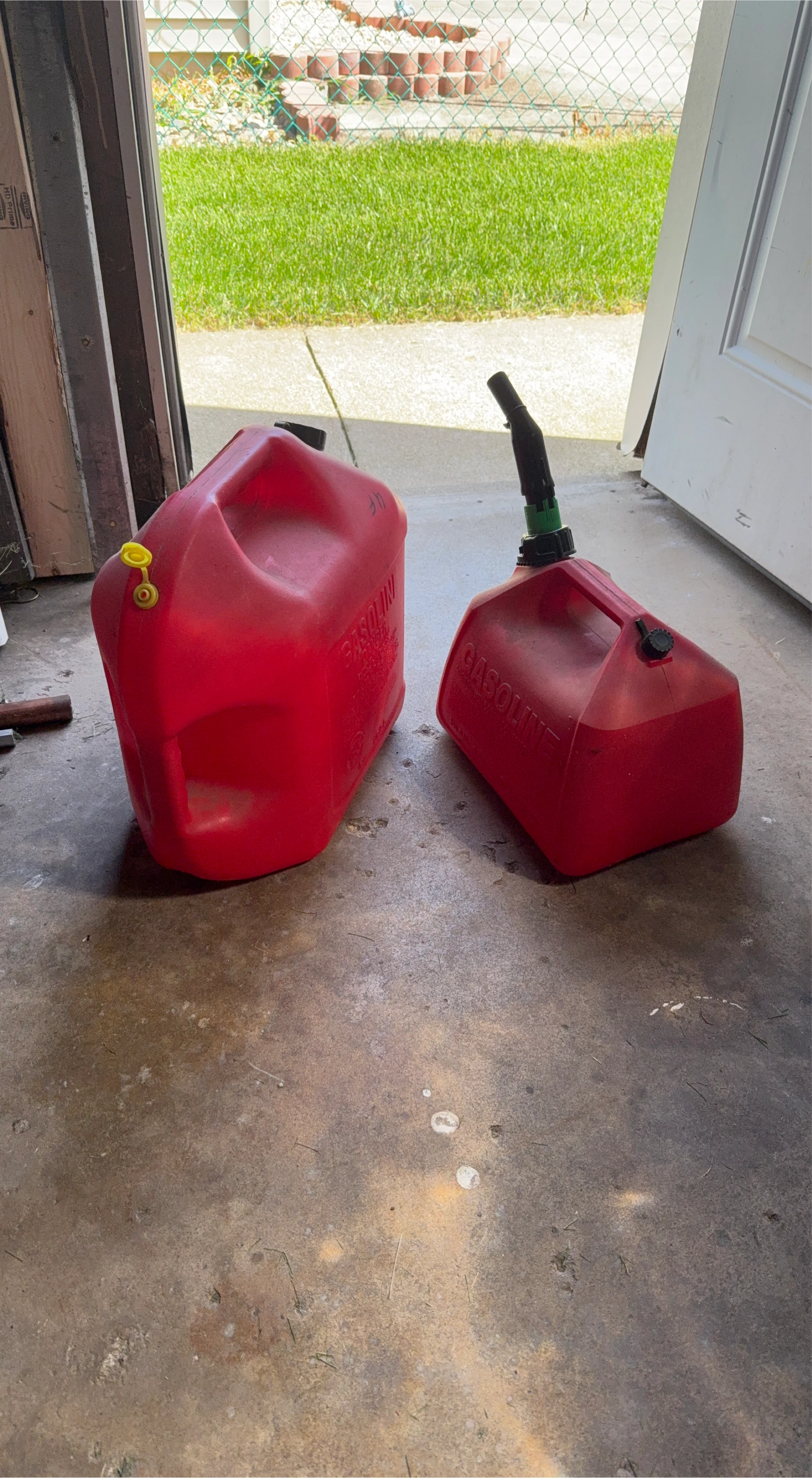 2 Red Gasoline Cans