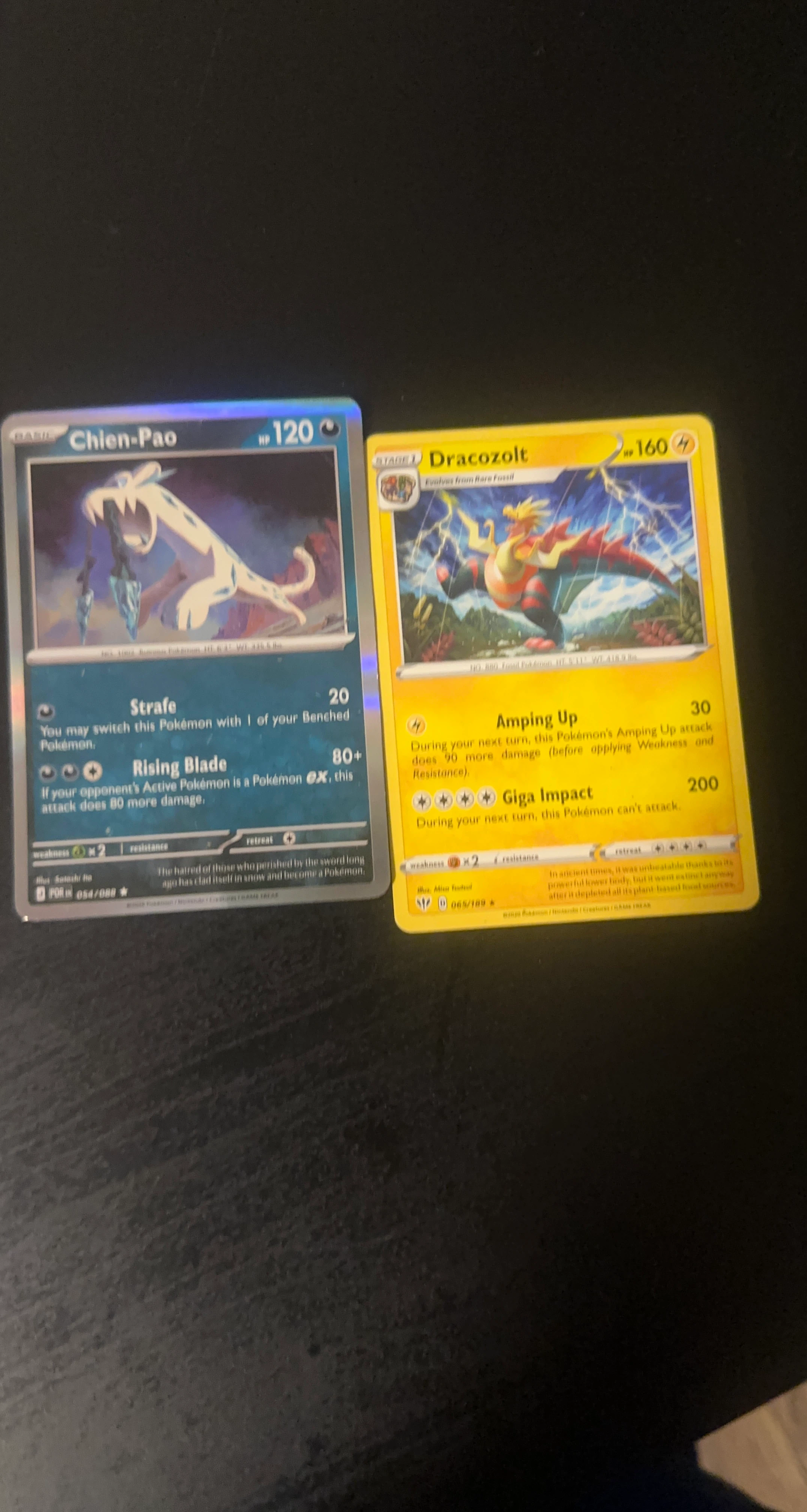 Pokémon TCG Cards - Chien-Pao and Dracozolt