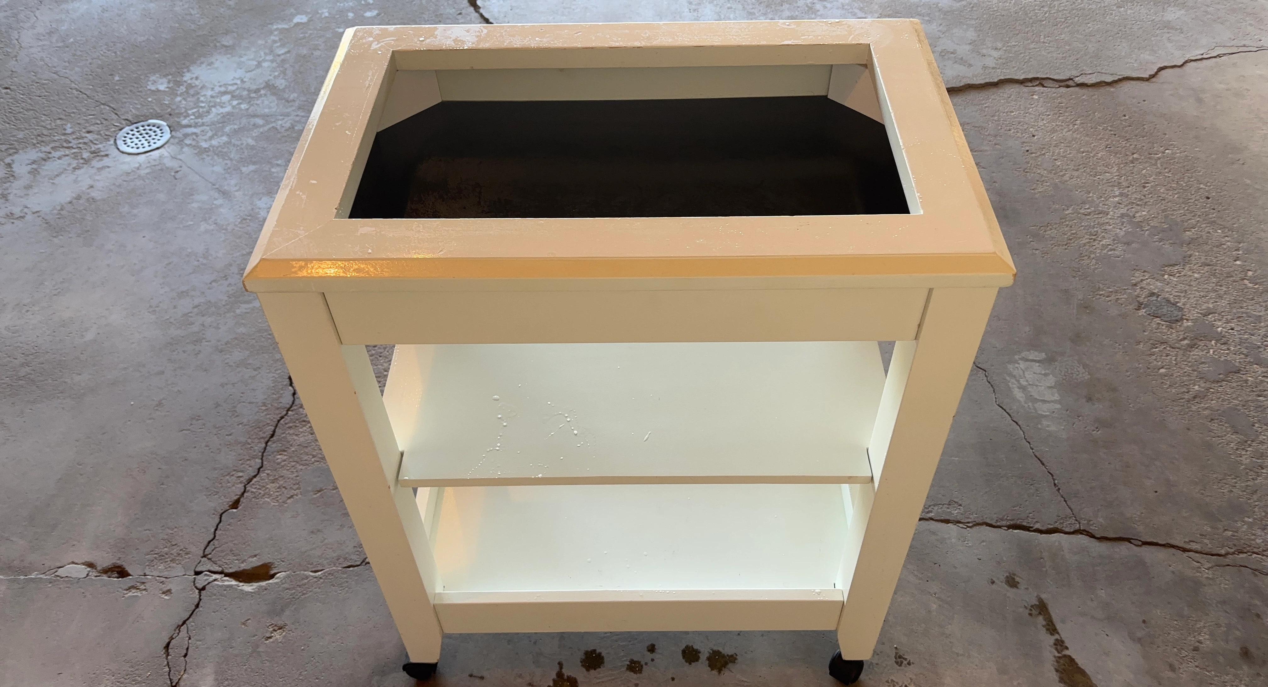 White Rolling Cart with Two Shelves