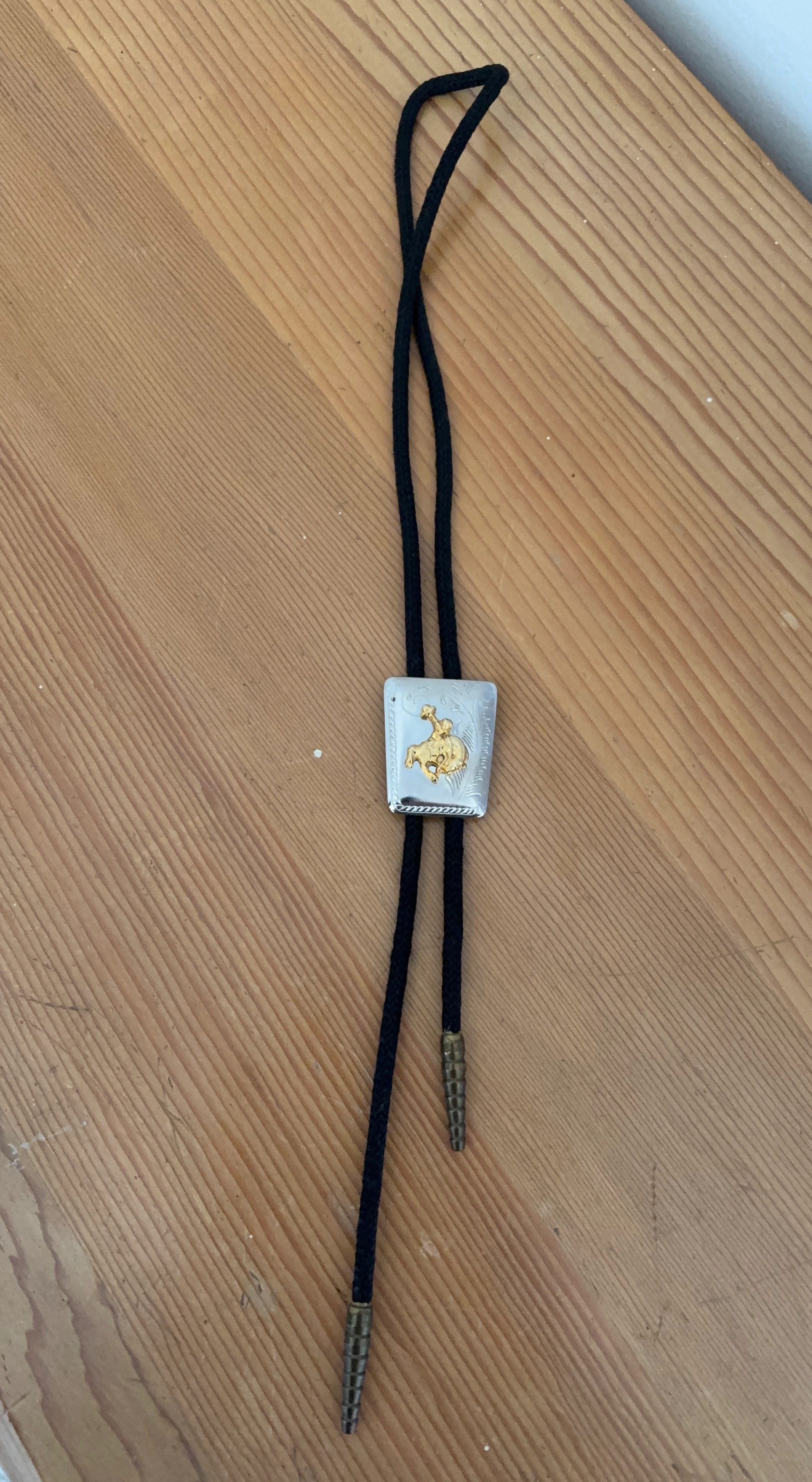 Western Bolo Tie with Rodeo Rider Design