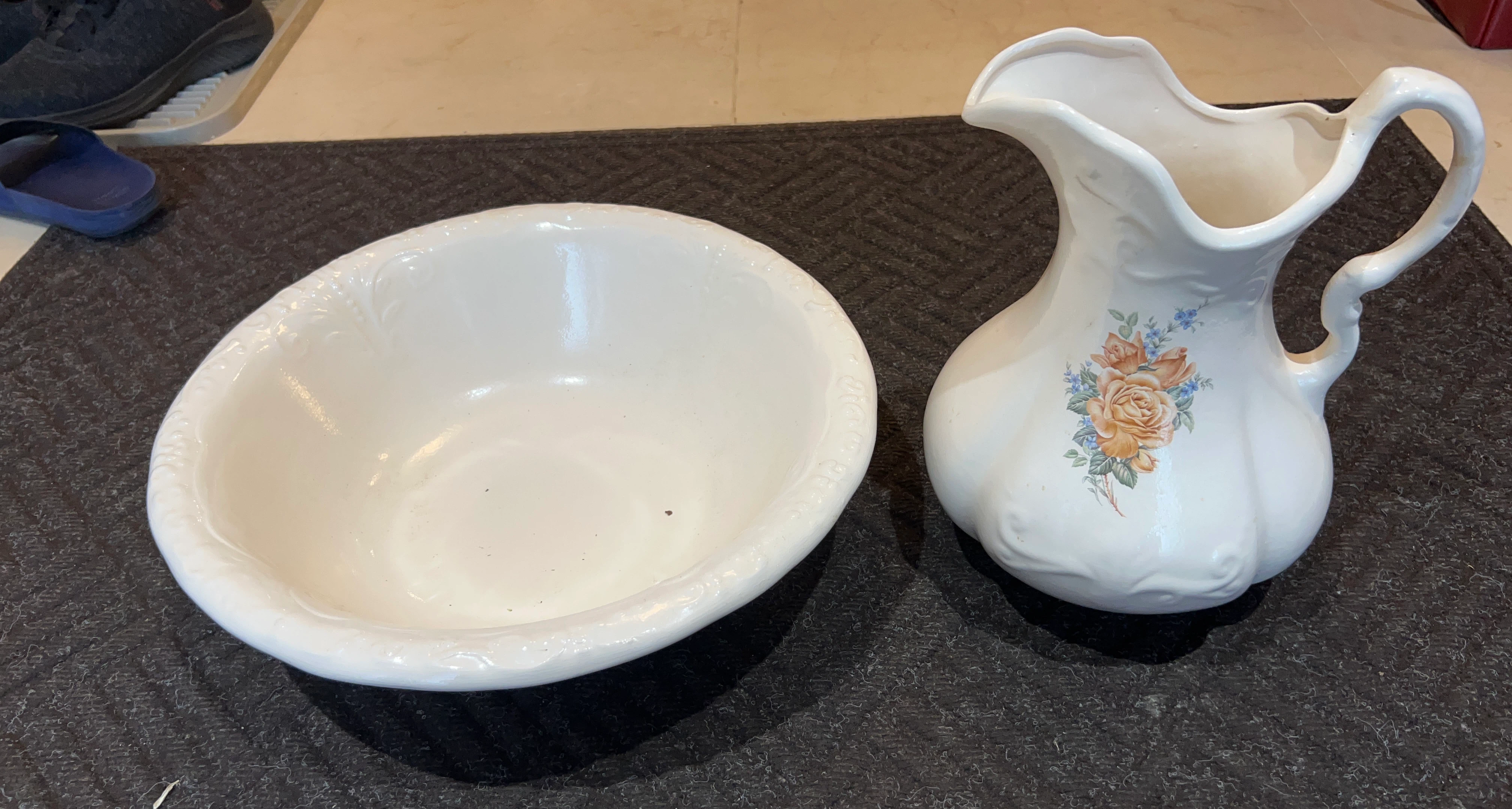 Vintage Pitcher and Wash Basin Set
