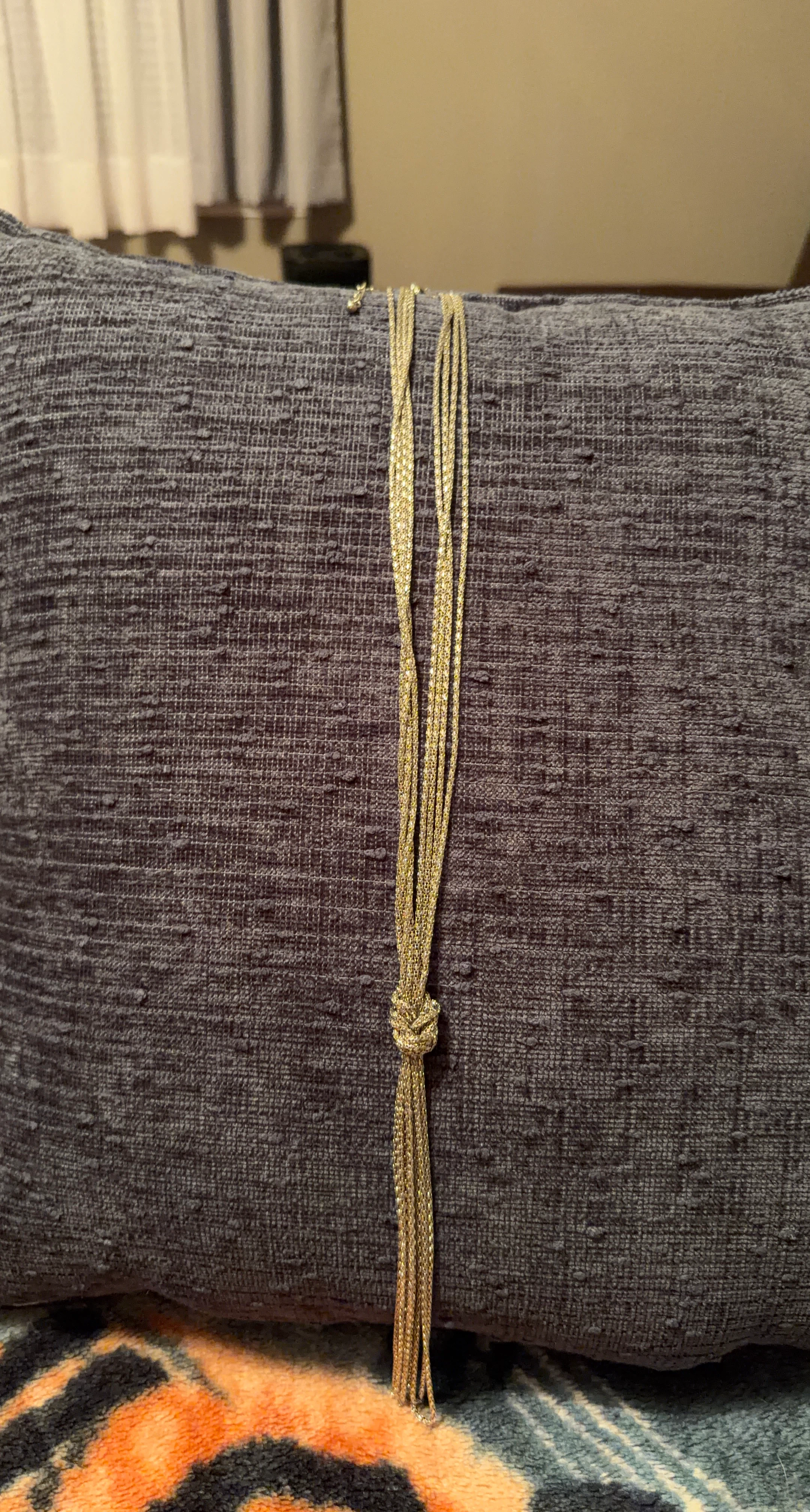Silver Tone Layered Tassel Necklace