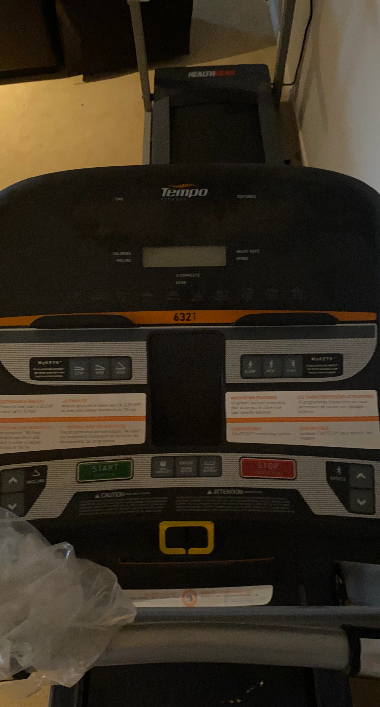 Tempo 632T Treadmill NO KEY