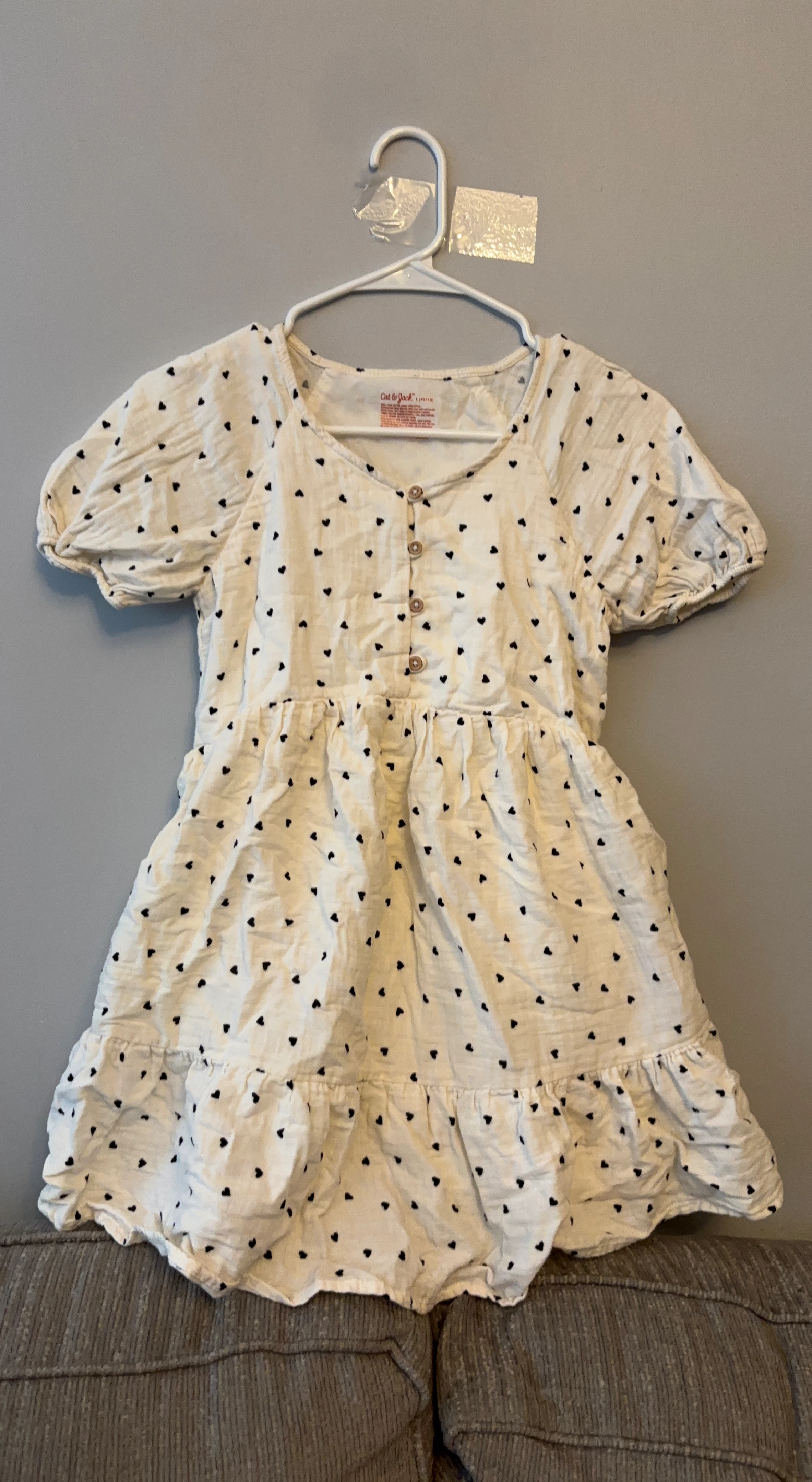 Cat & Jack White Heart Print Dress
