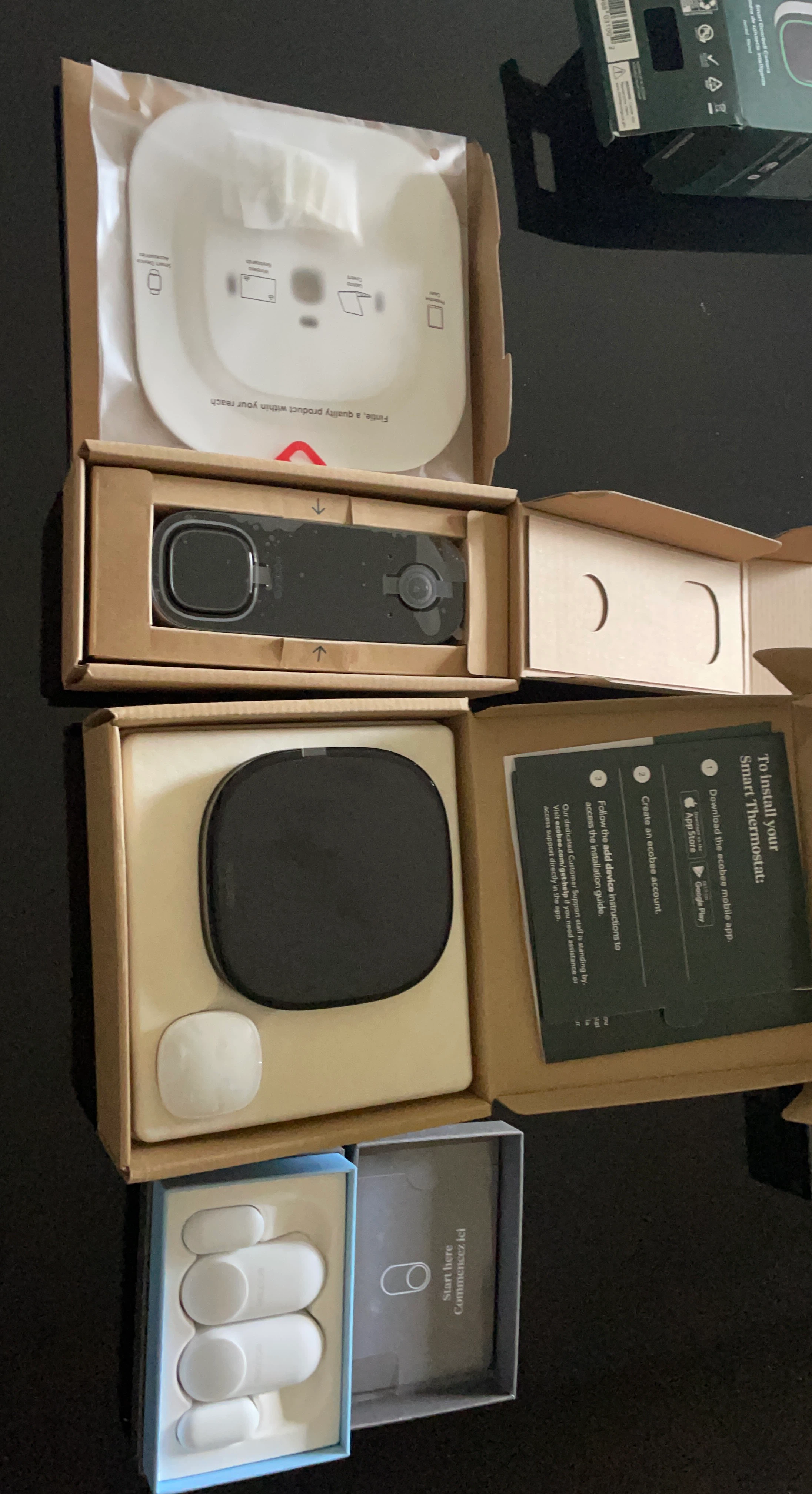 Ecobee Smart Thermostat with Sensors and Smart Doorbell Camera