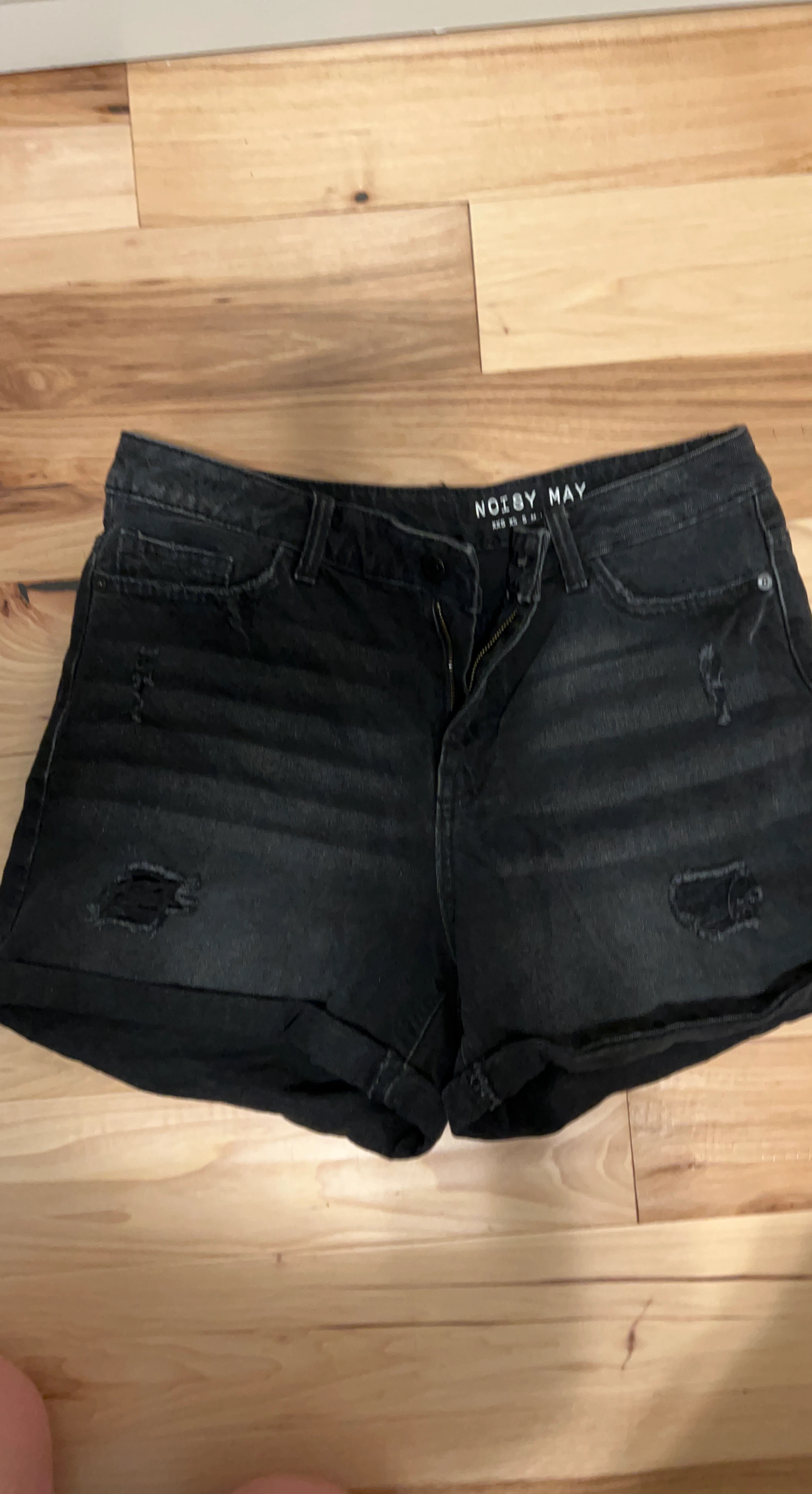 NOISY MAY Black Denim Shorts