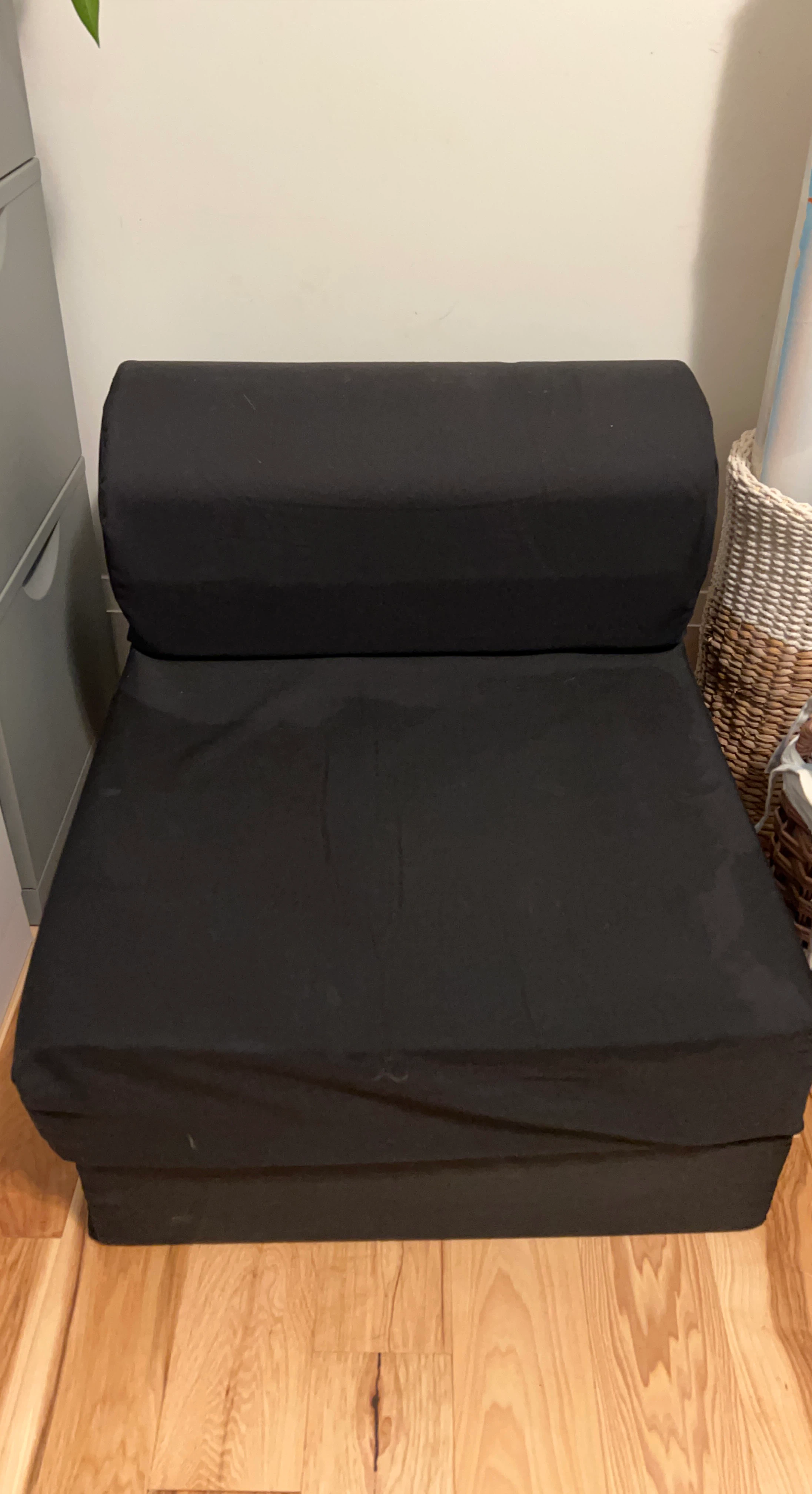 Black Foldable Foam Chair Bed