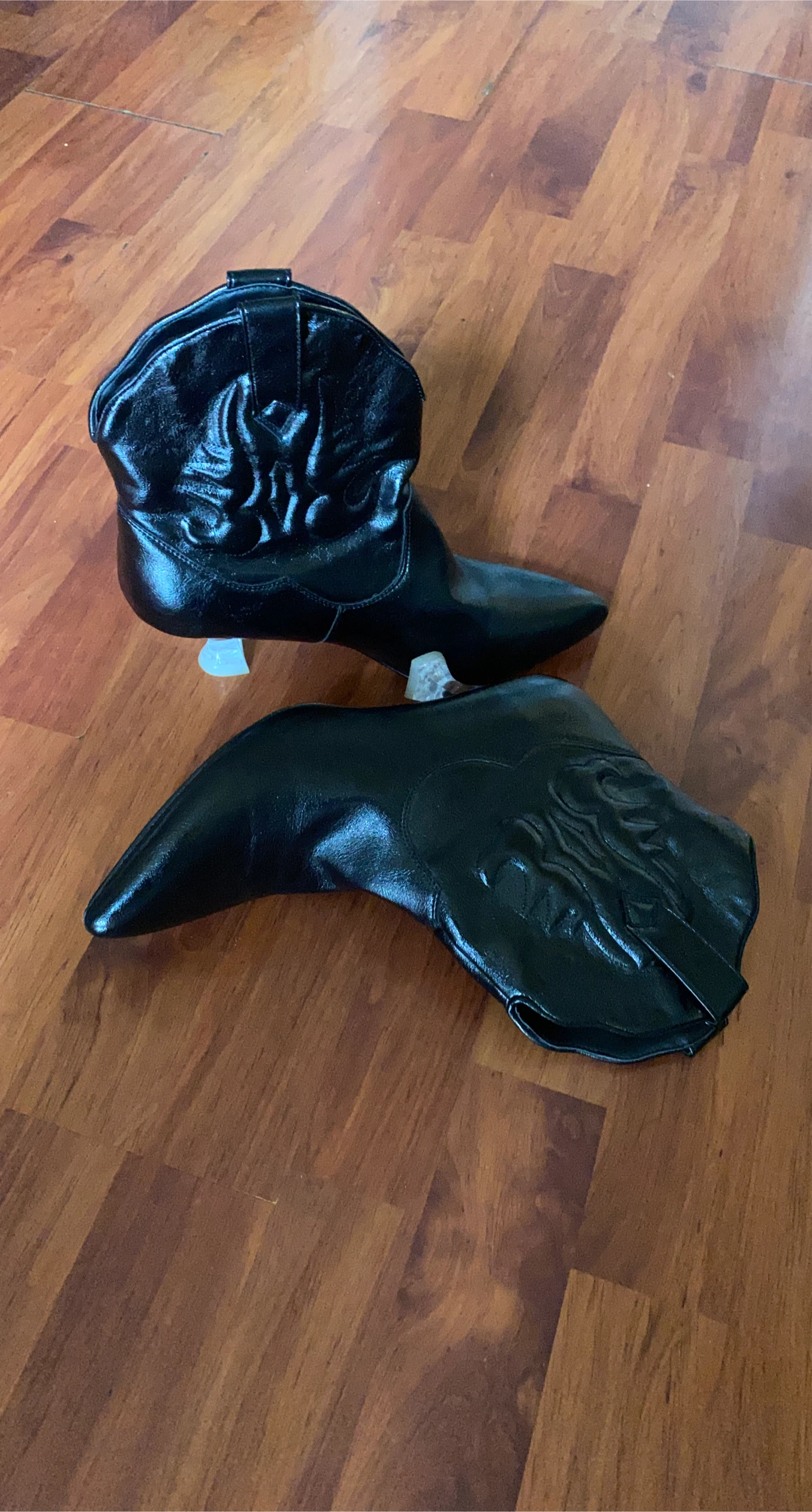 Black Cowboy Ankle Boots