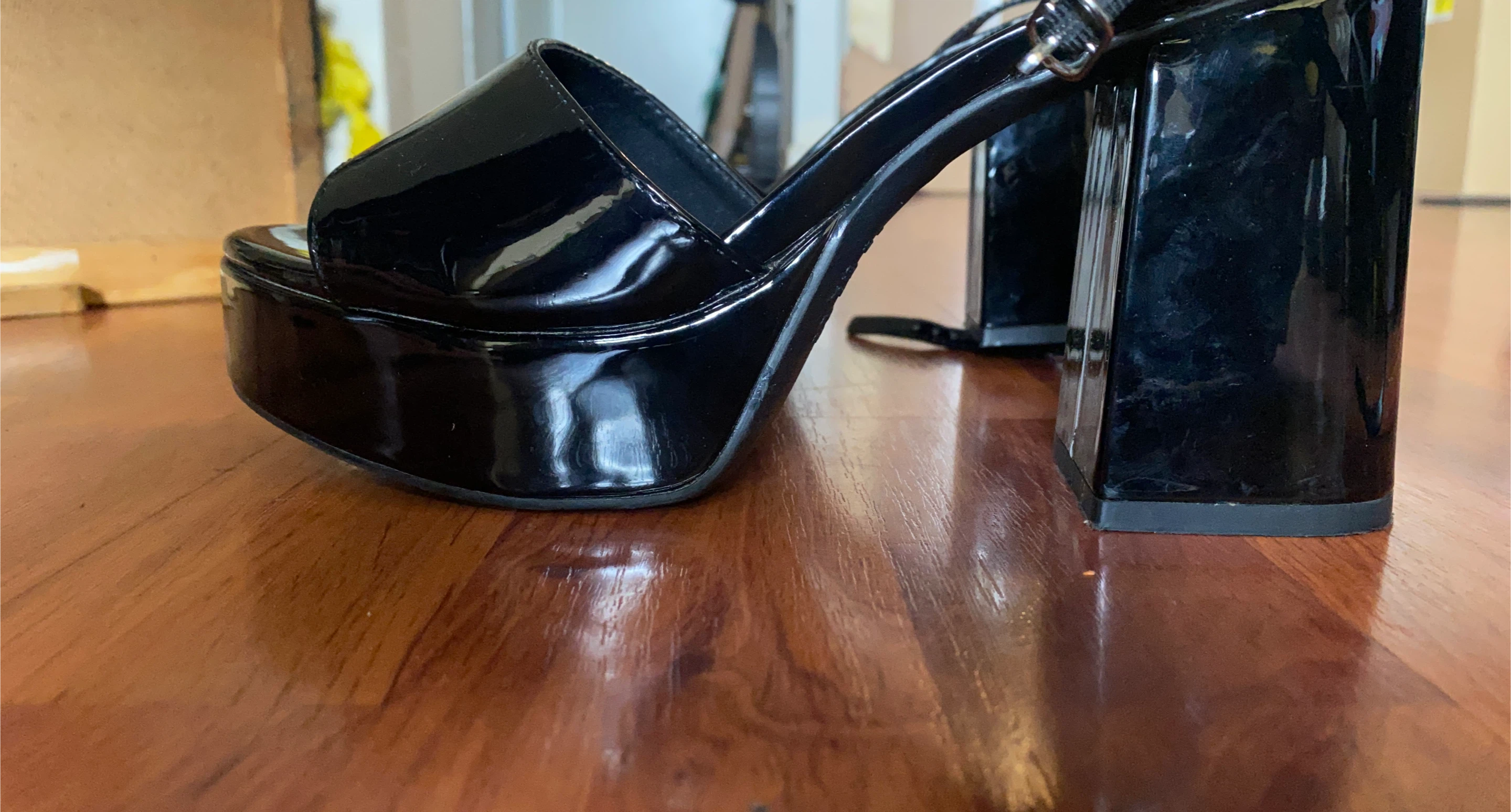 Black Patent Platform Heels