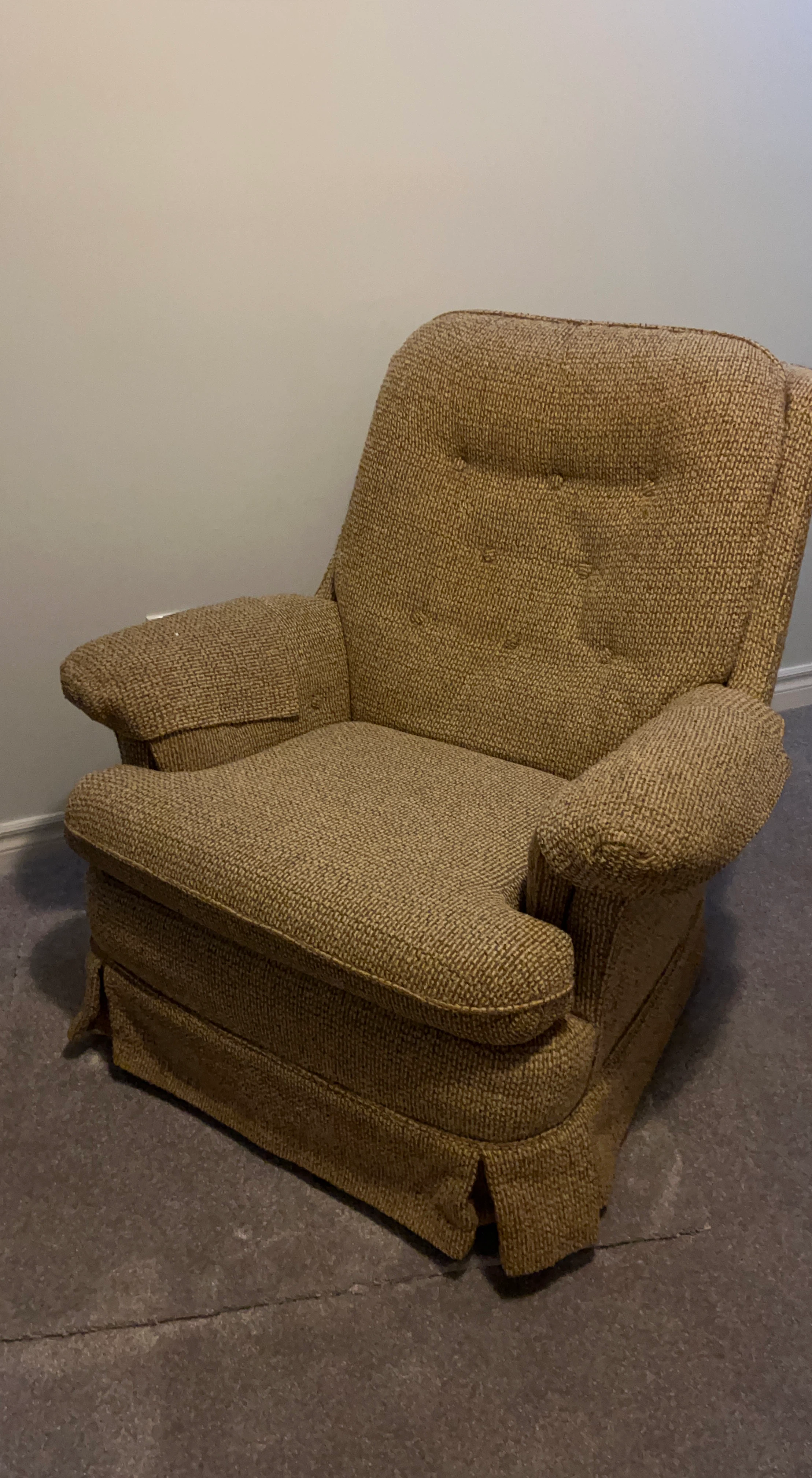 Brown/Beige Tweed Accent rocking Chair