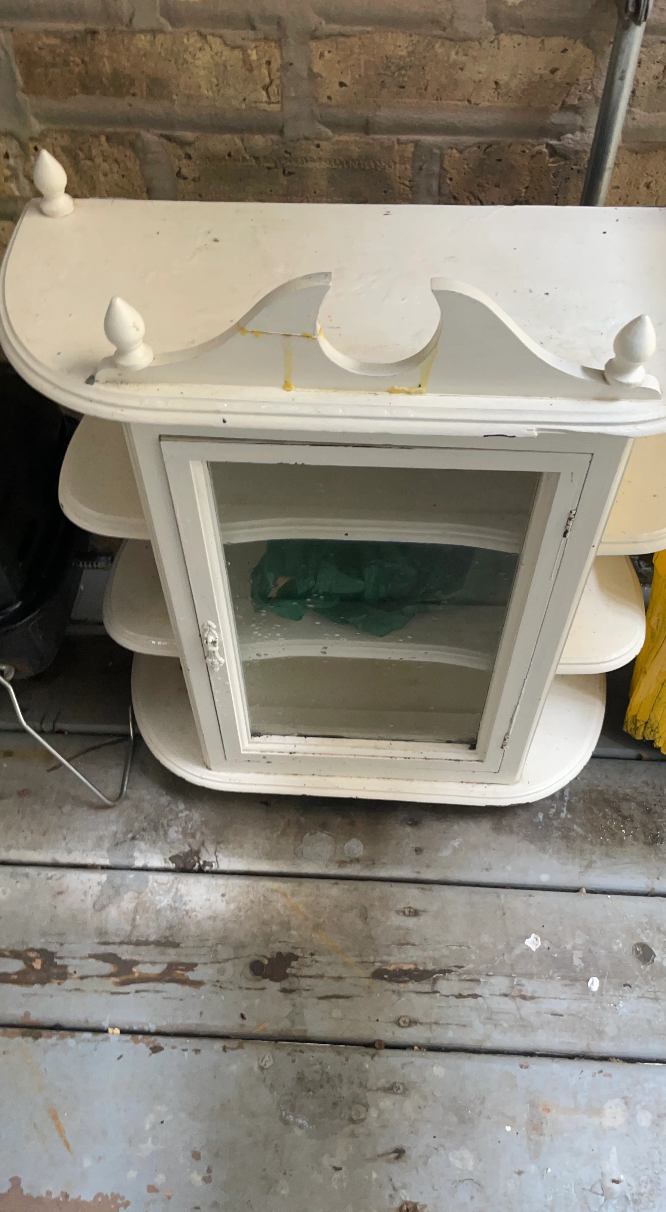 White Curio Cabinet with Glass Door