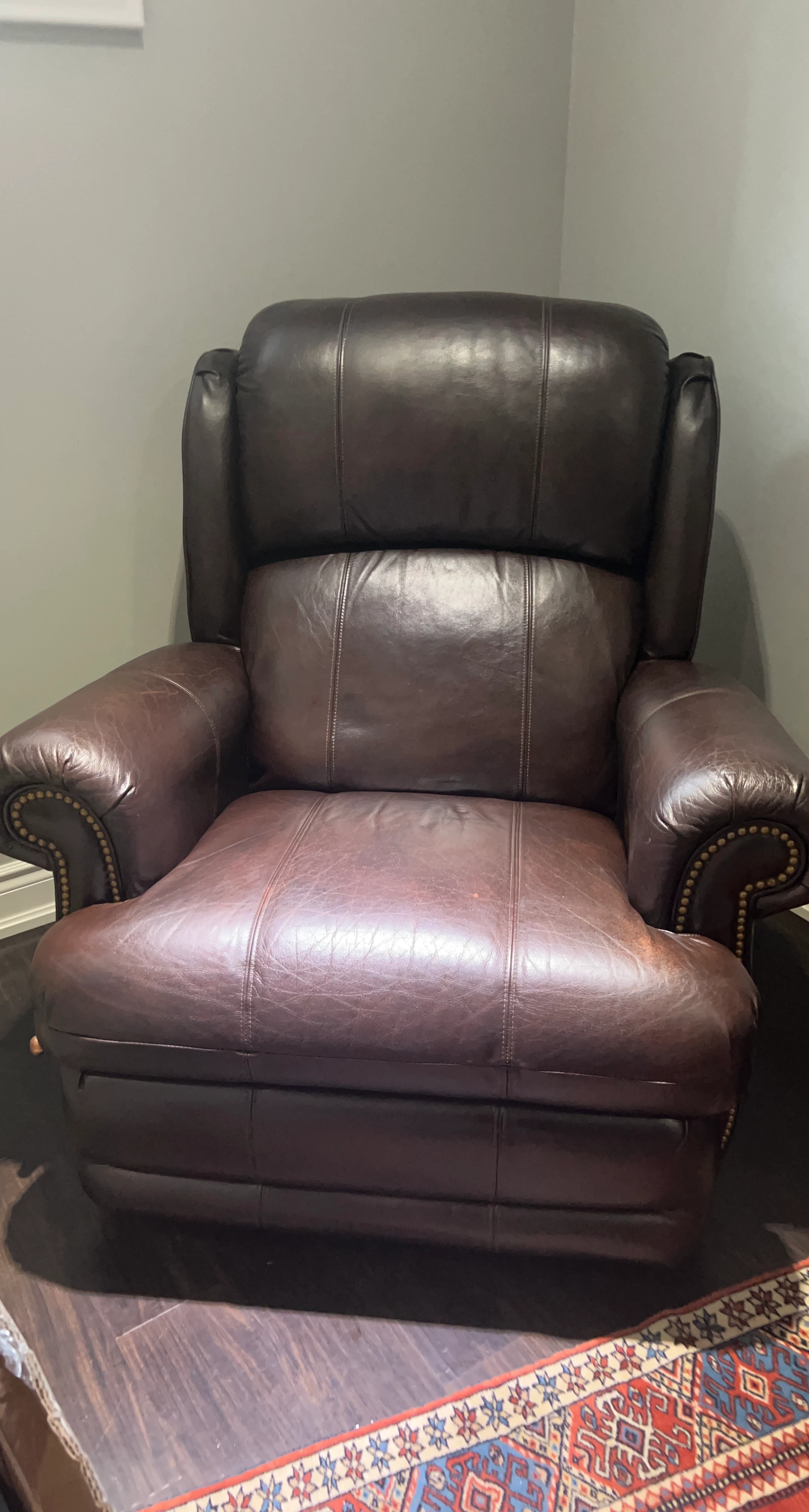 Brown Leather Recliner Chair