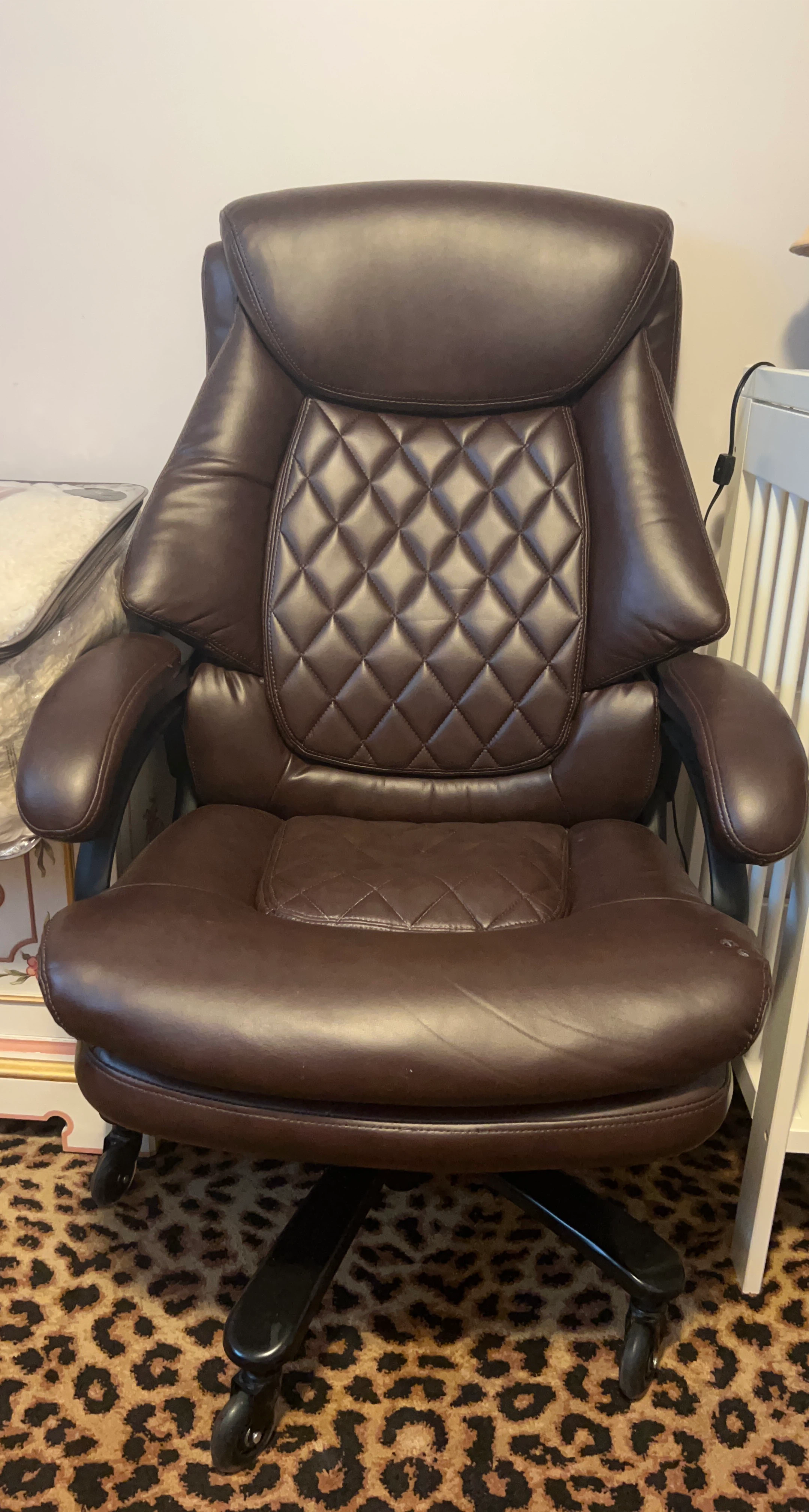 Brown Faux Leather Office Chair