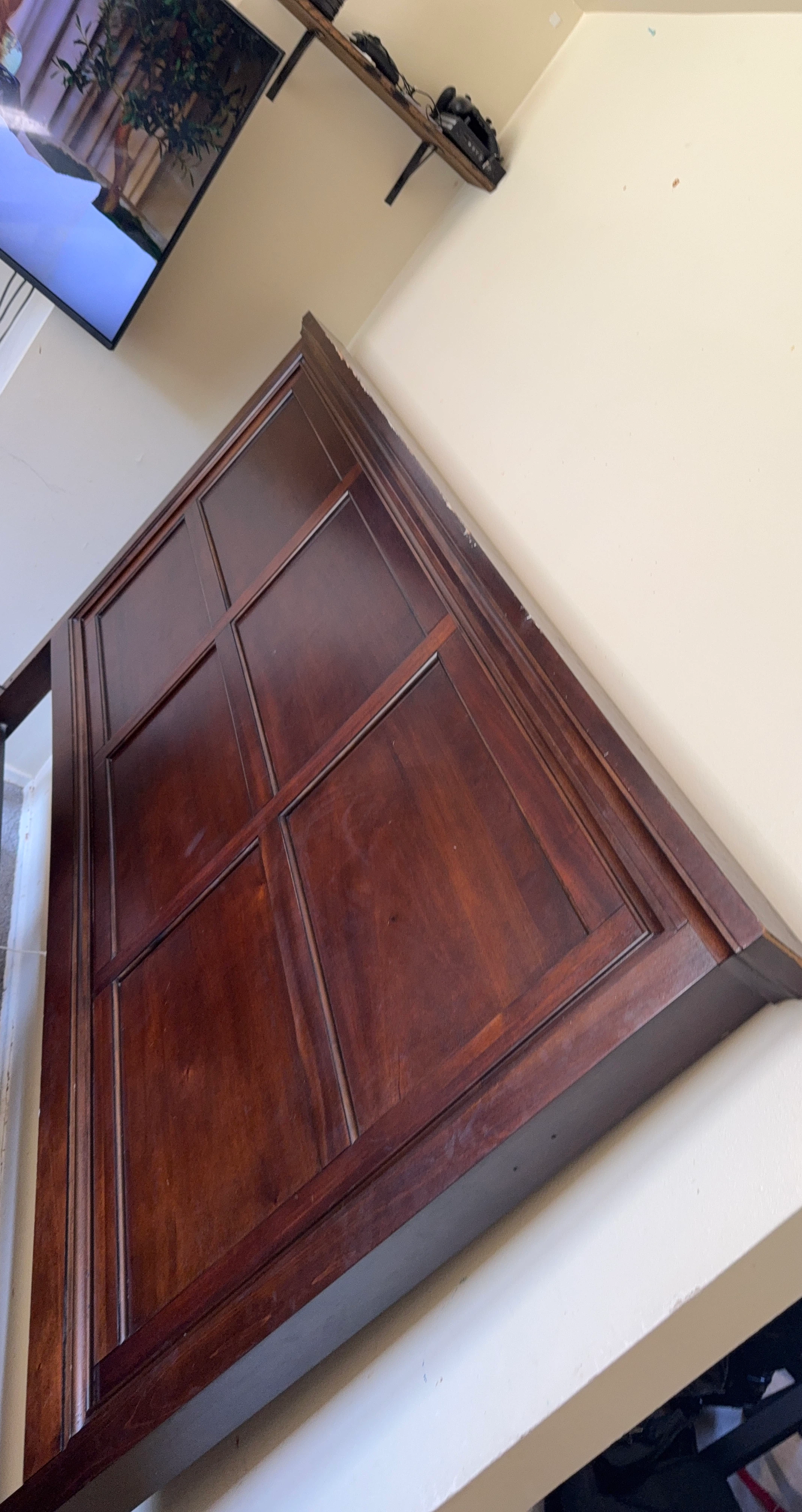 King size Dark Wood Headboard
