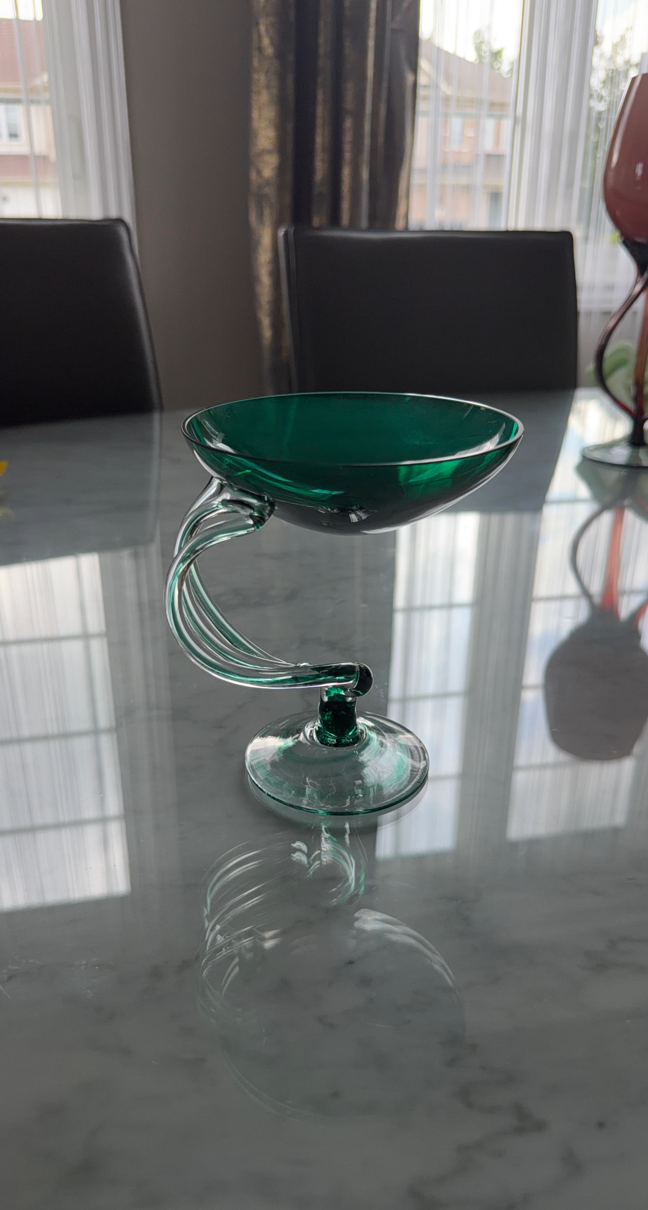 Emerald Green Glass Candy Dish
