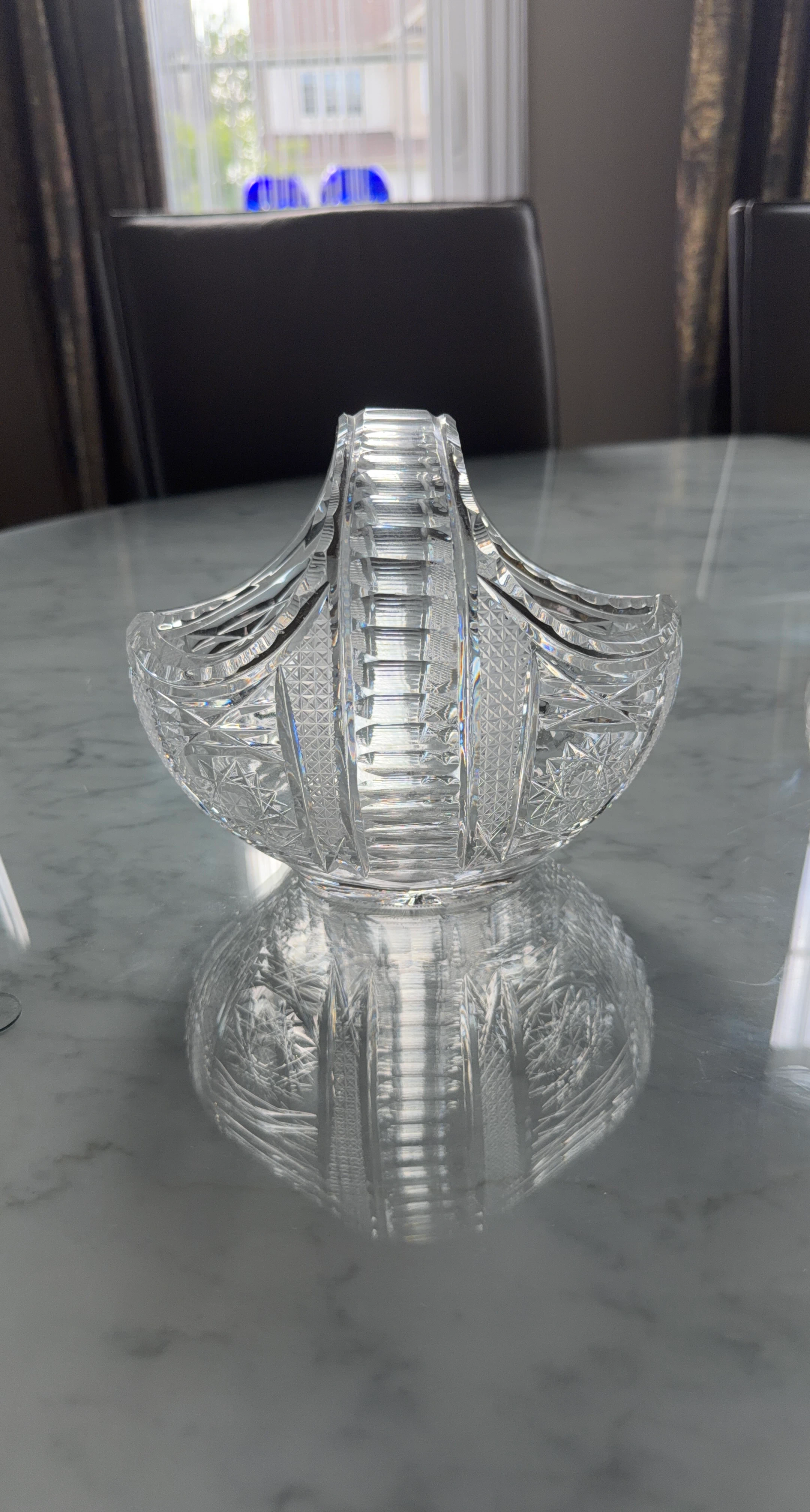 Cut Crystal Glass Basket