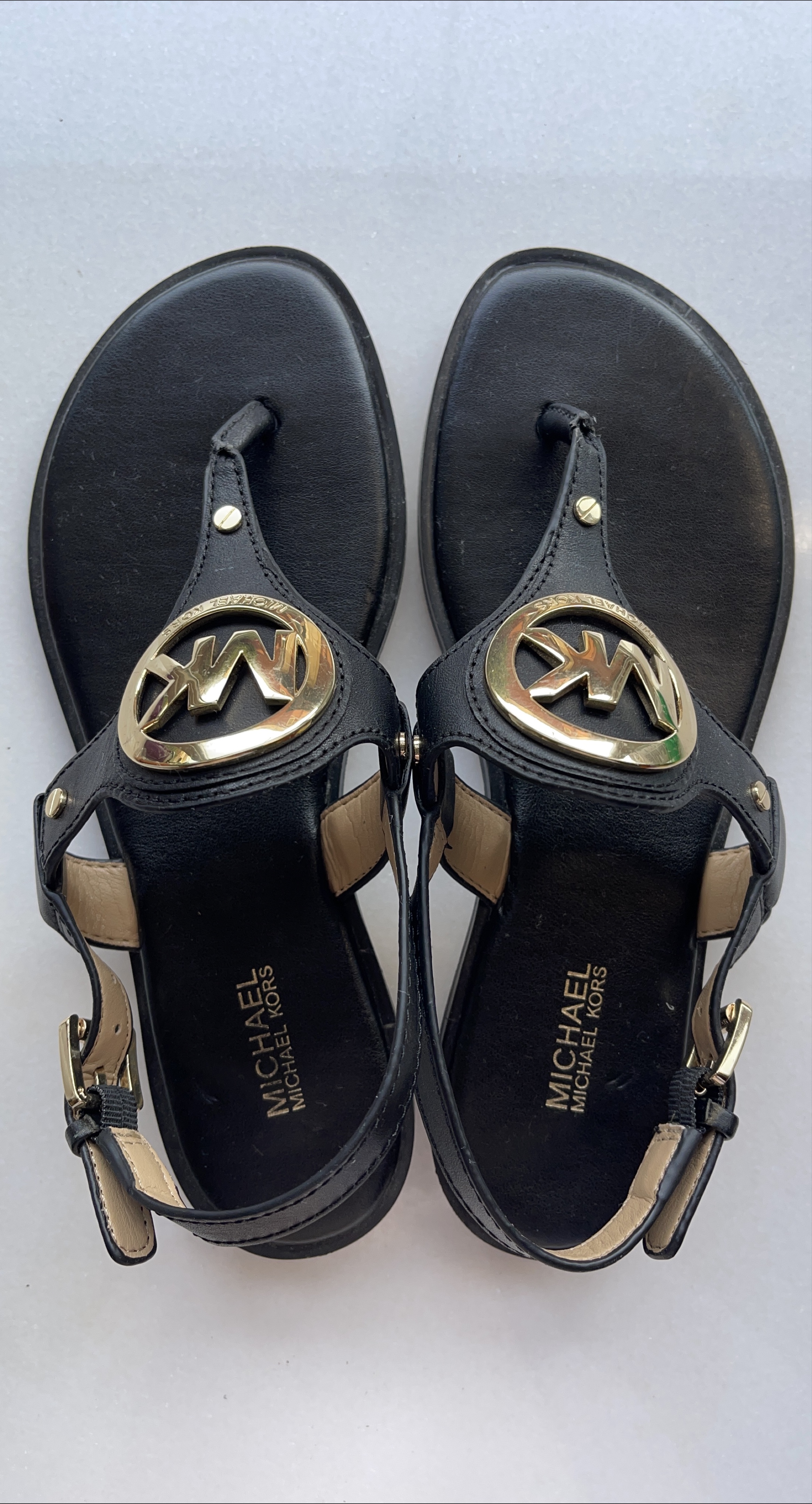Michael Kors Black Leather Sandals