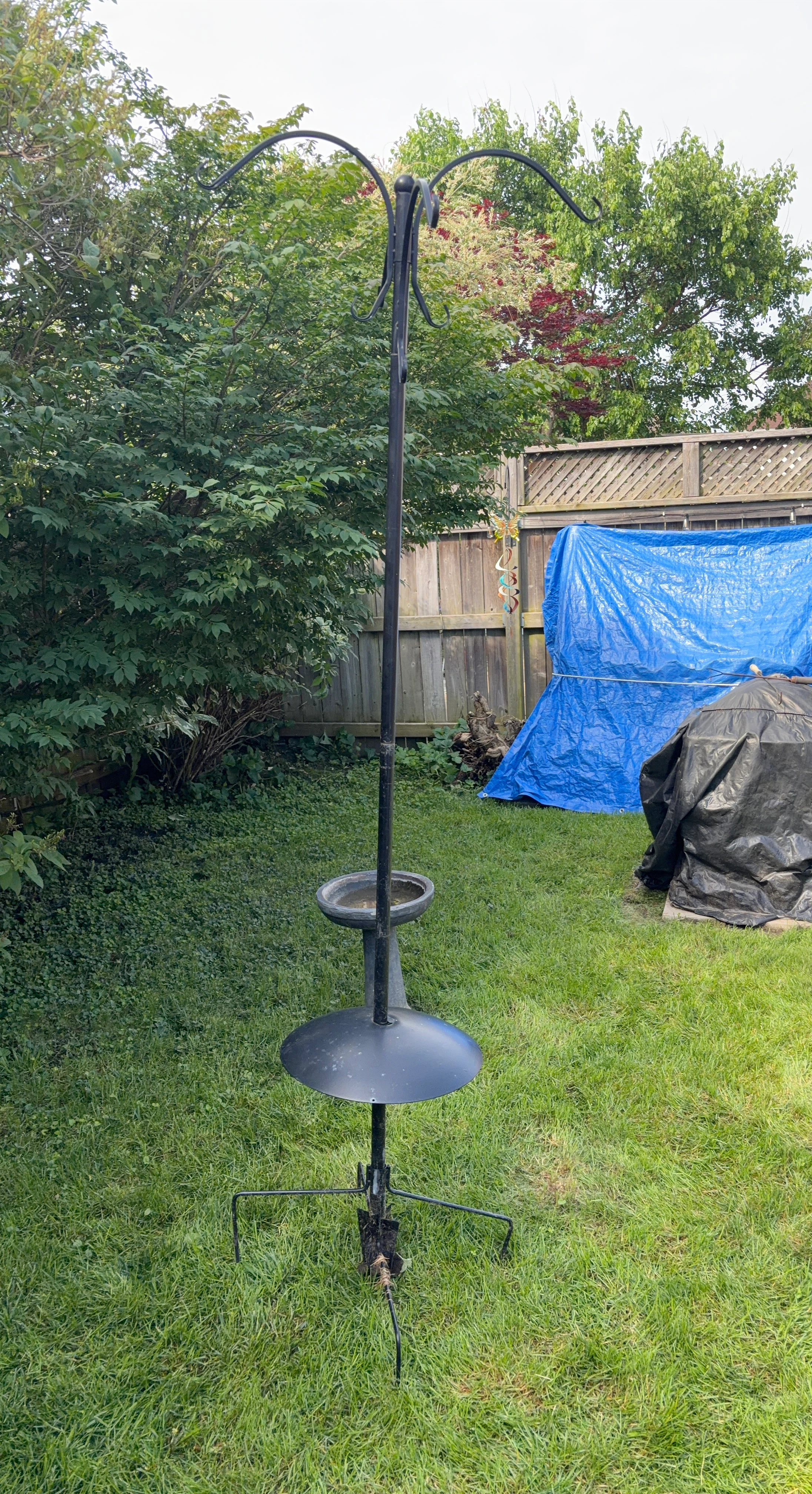 Black Metal Bird Feeder Station