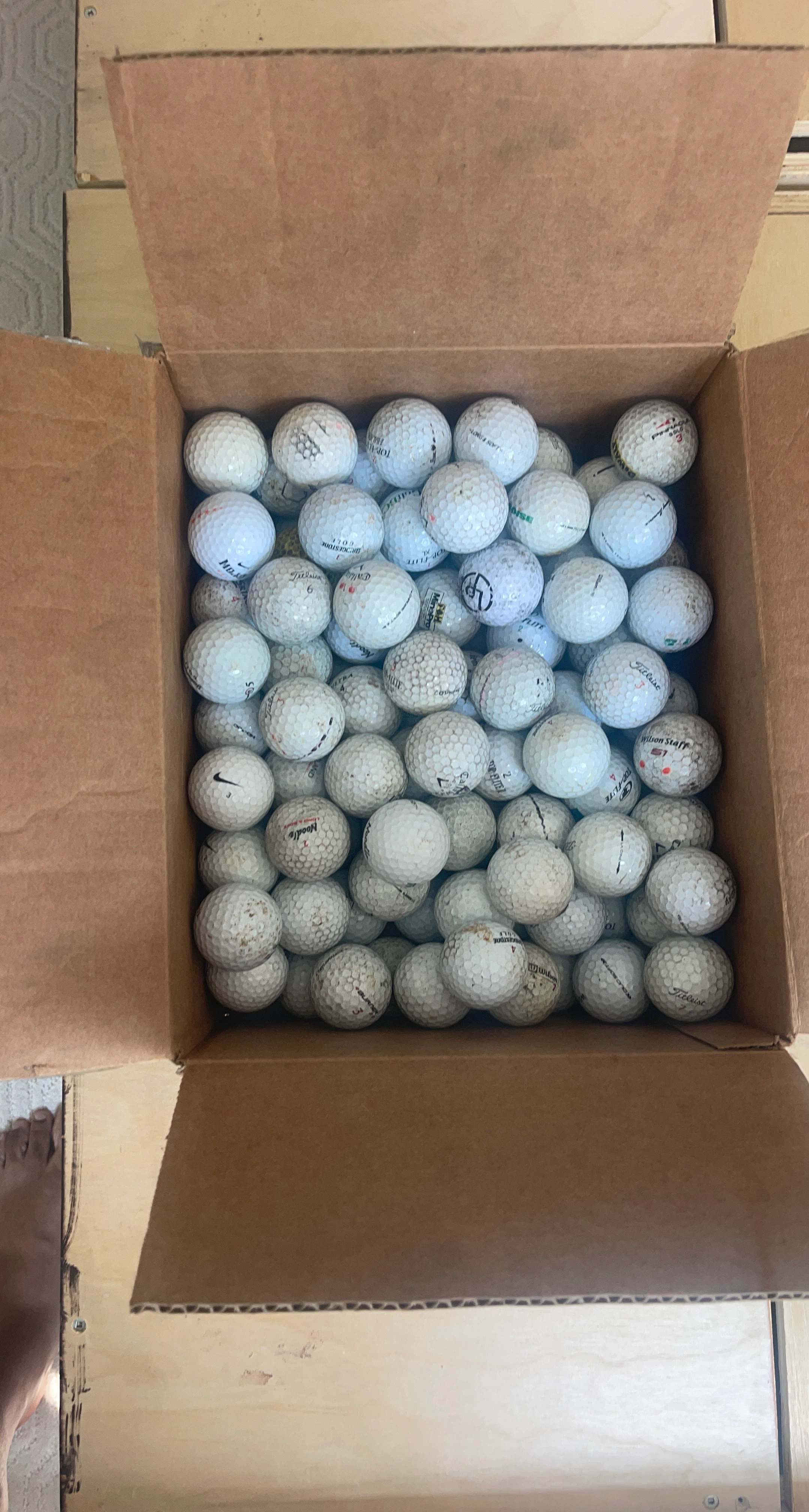 Box of Assorted Golf Balls