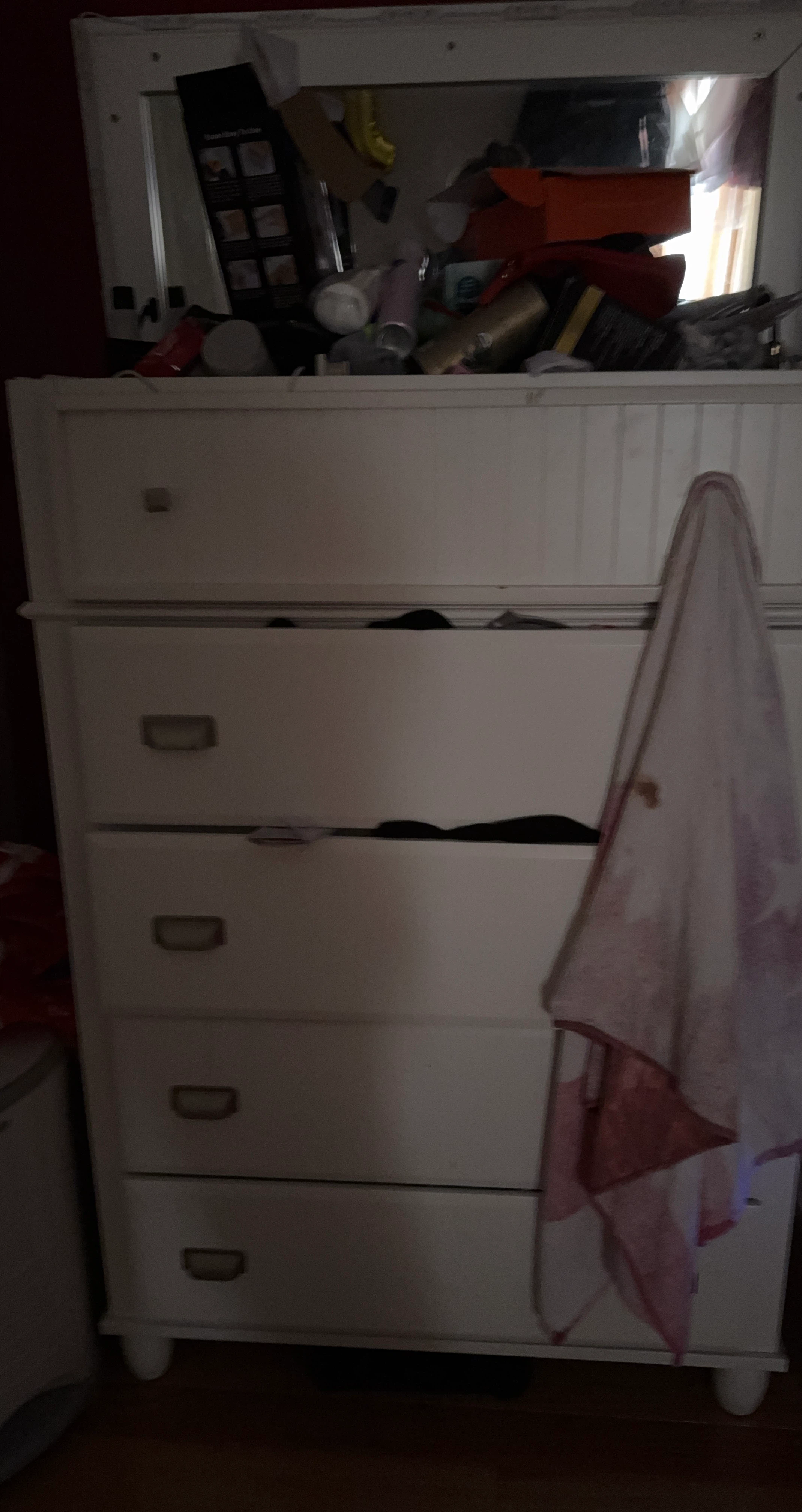 White Dresser with 5 Drawers