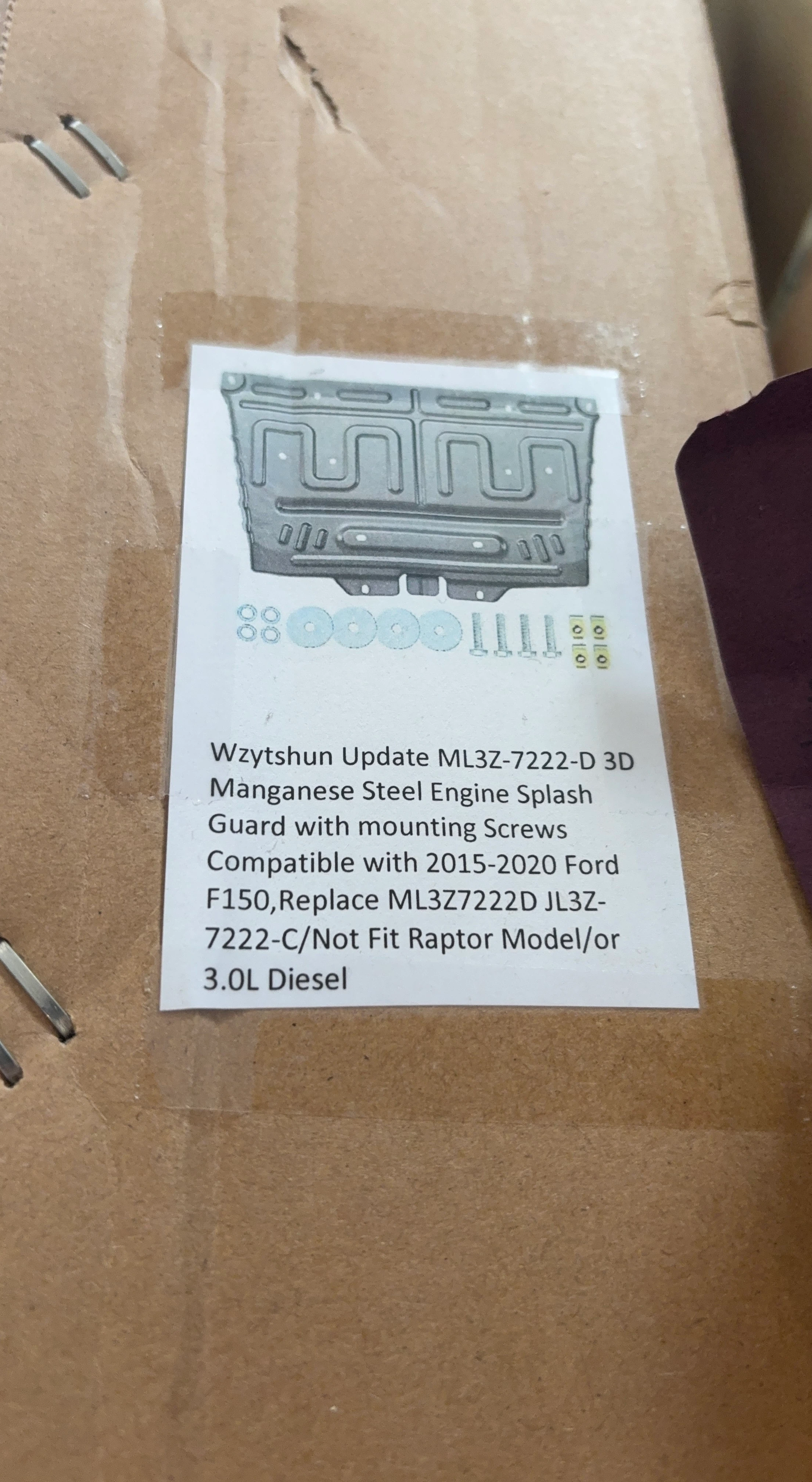 Wzytshun Engine Splash Guard for 2015-2020 Ford F150