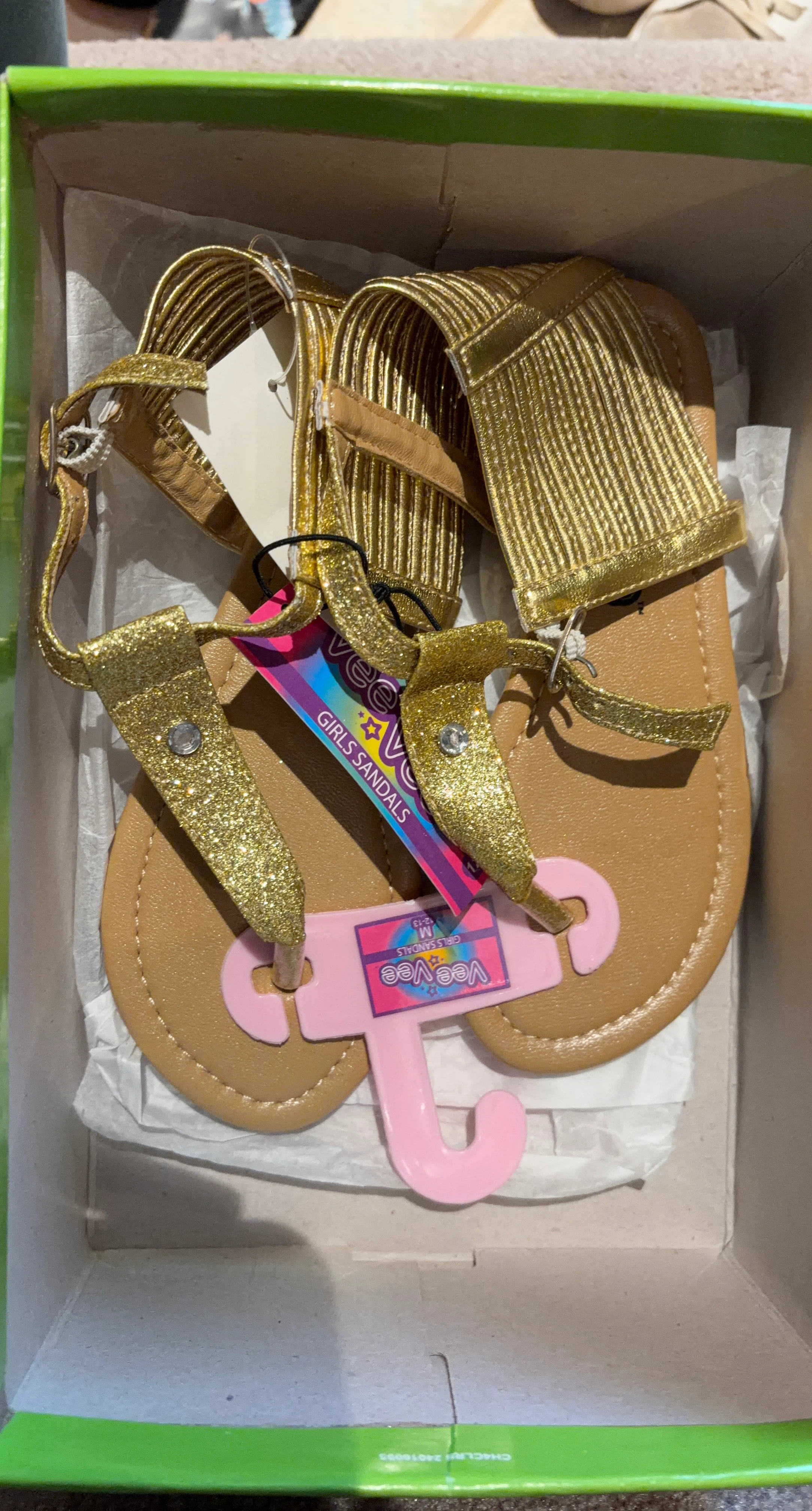Vee Vee Girls Gold Glitter Sandals