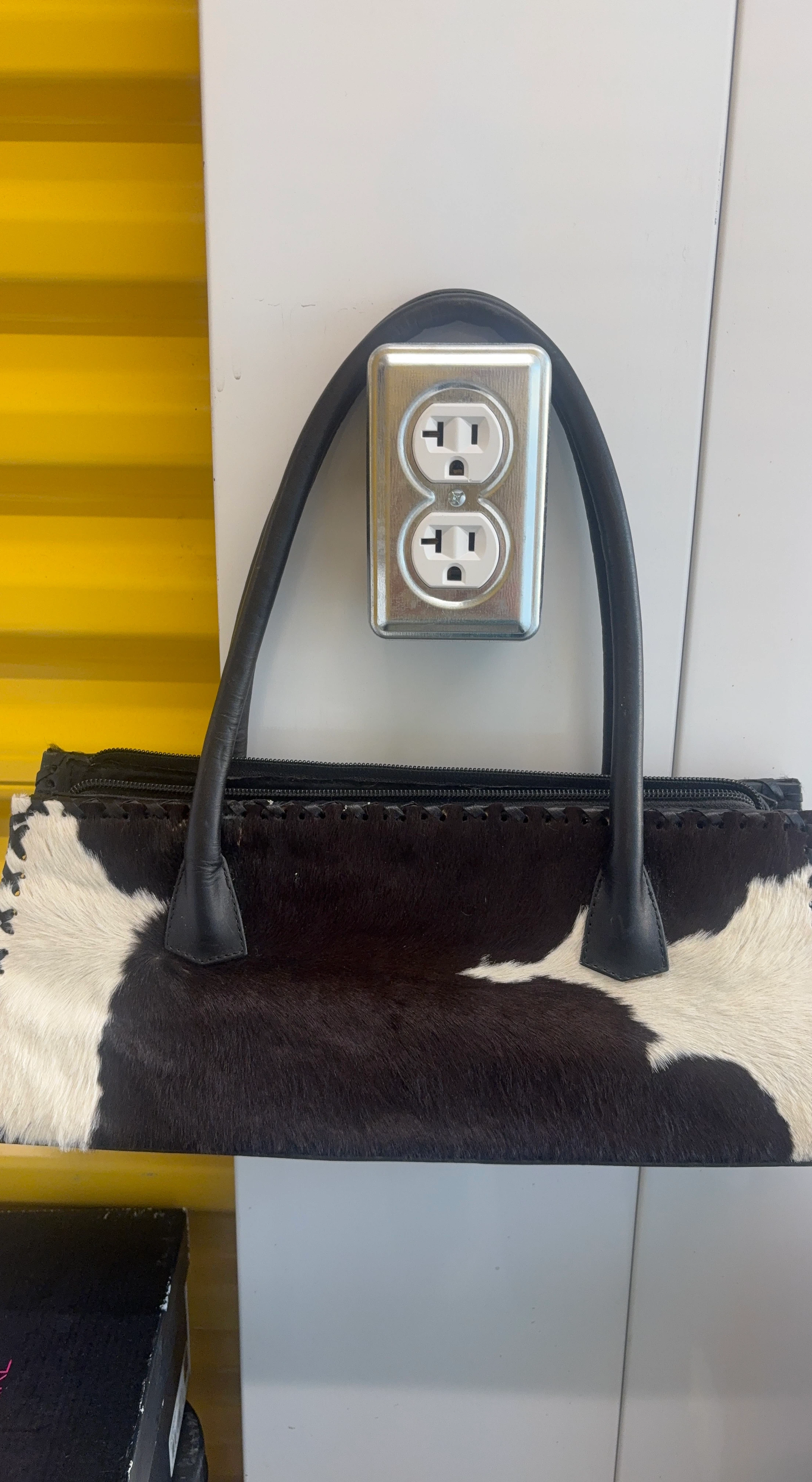 Cowhide and Leather Tote Bag