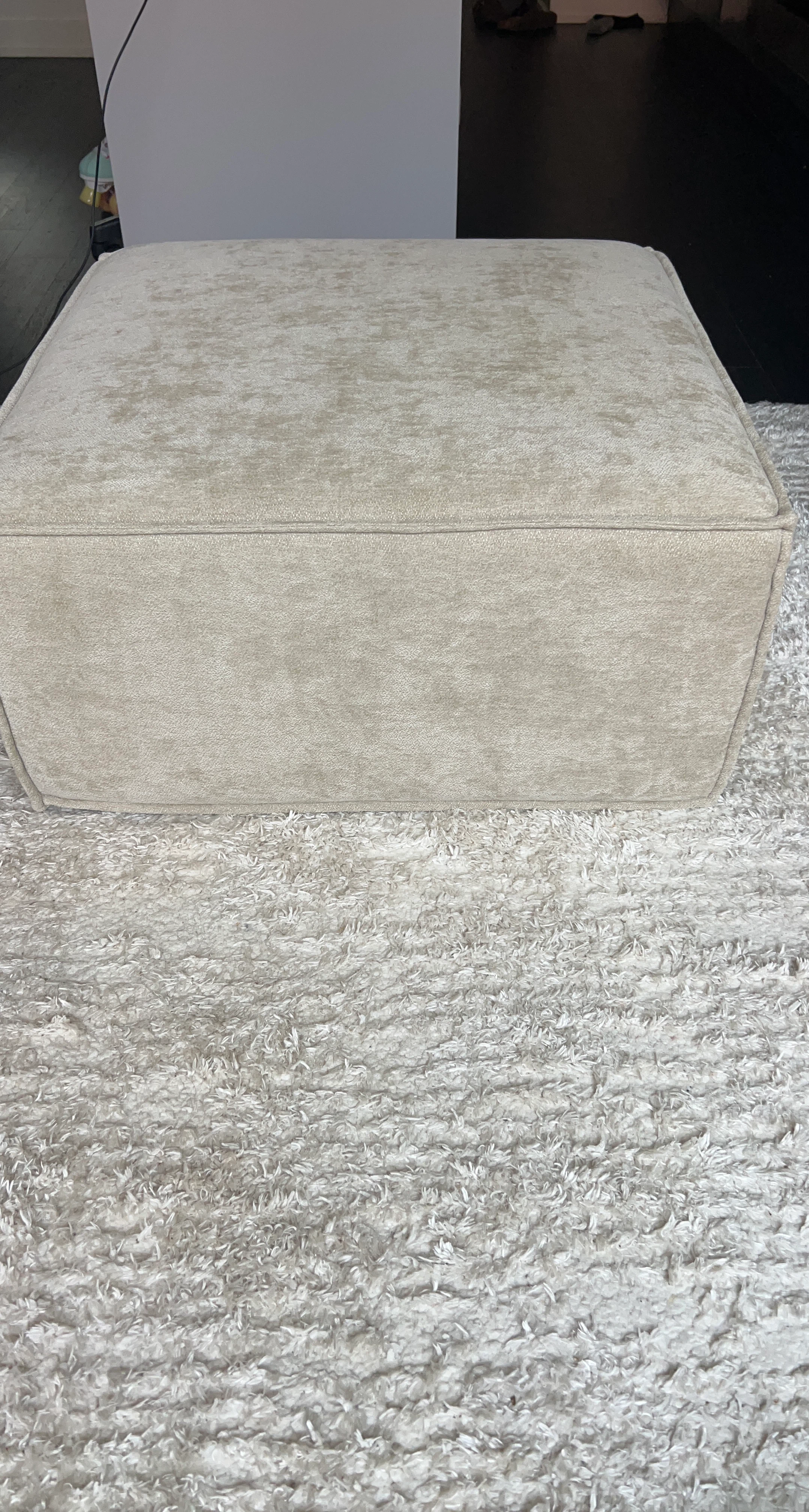 Robe Lab Square Fabric Ottoman Footstool