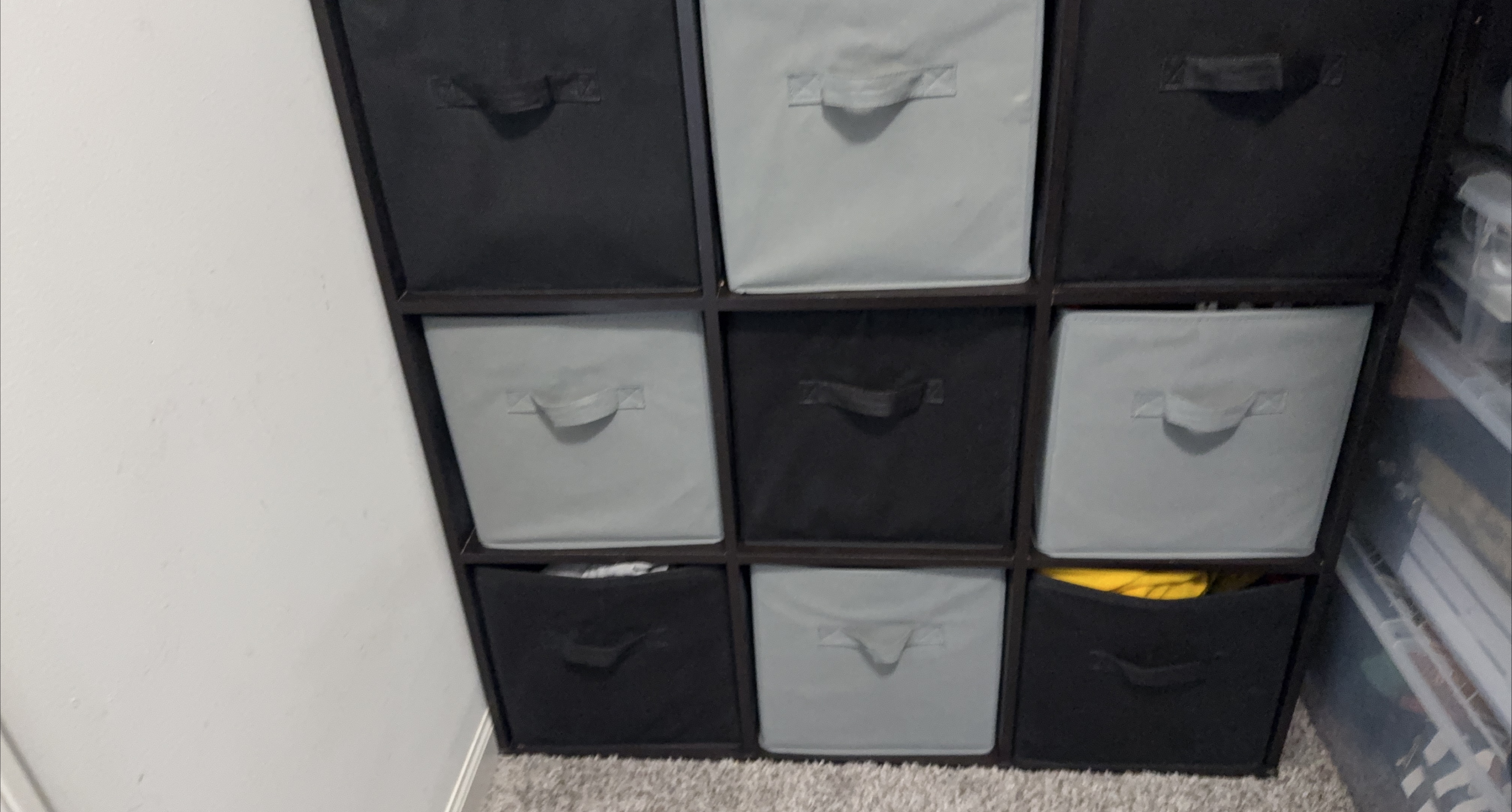 Fabric Storage Cubes - Black & Gray