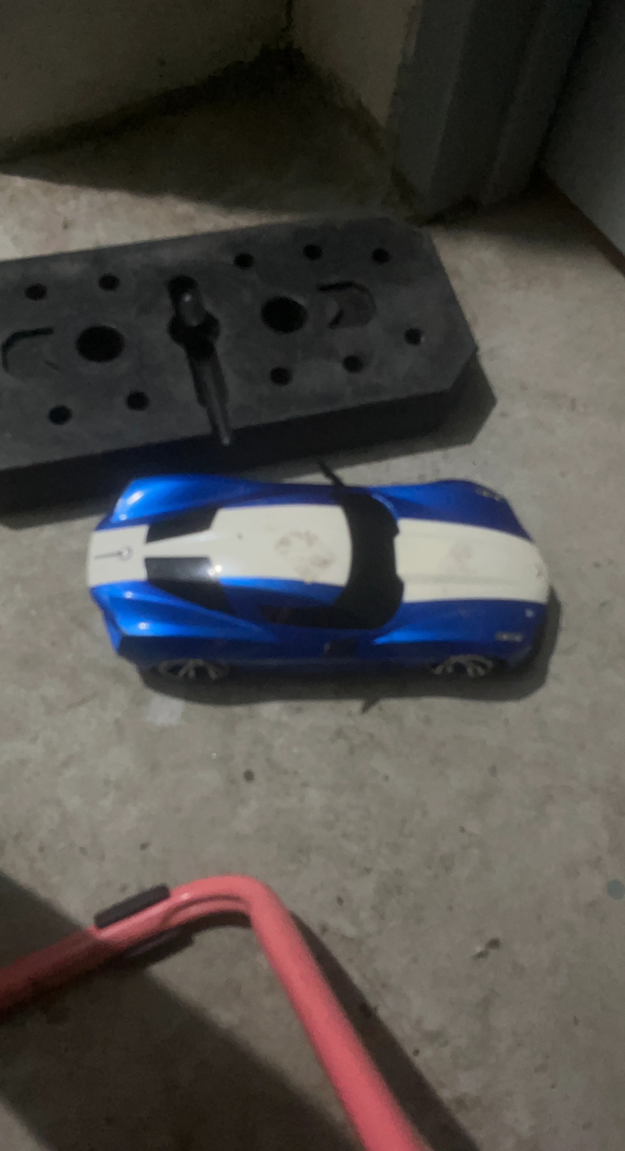 Blue and White Toy Race Car