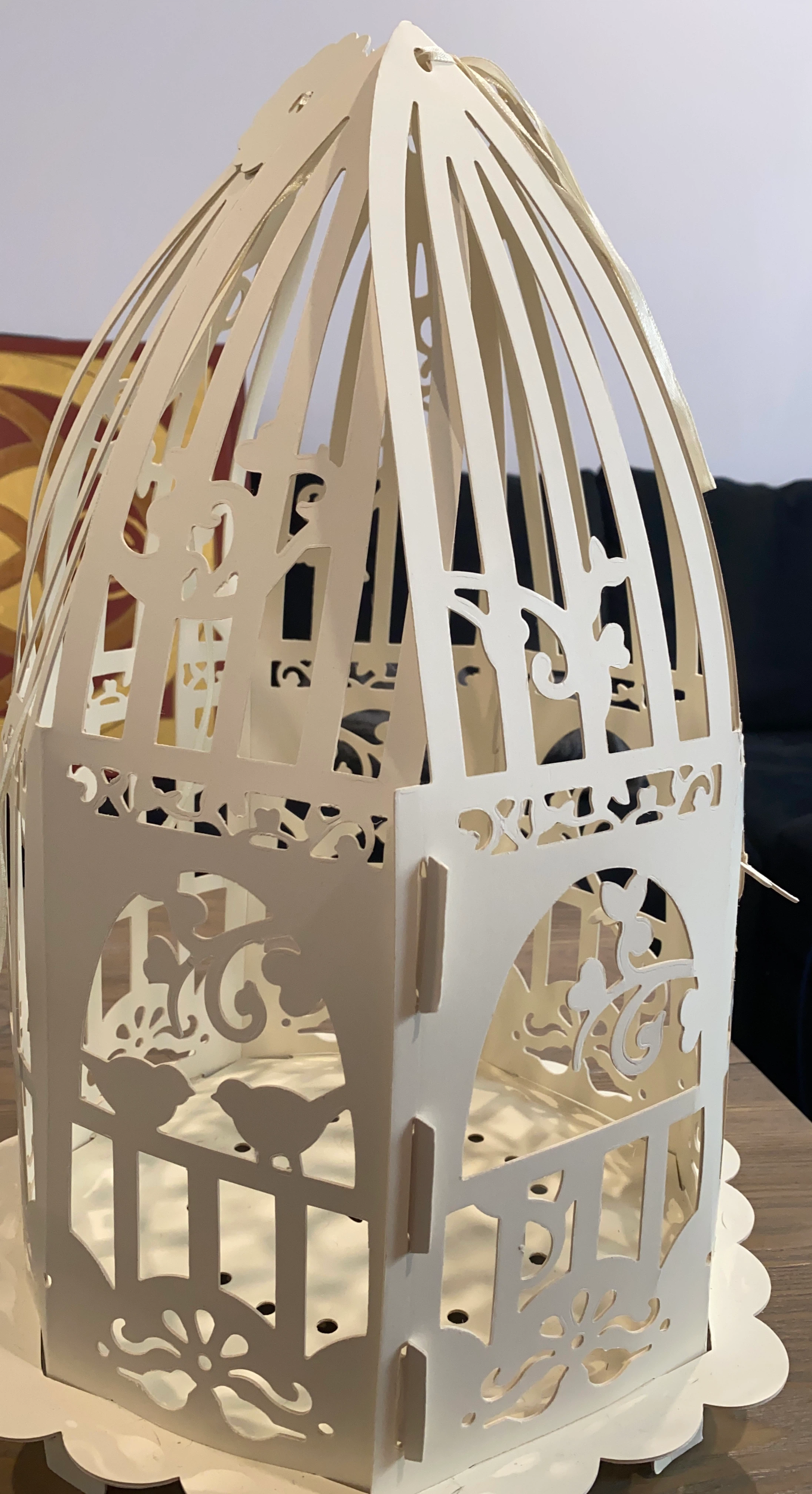 White Decorative Birdcage Lantern