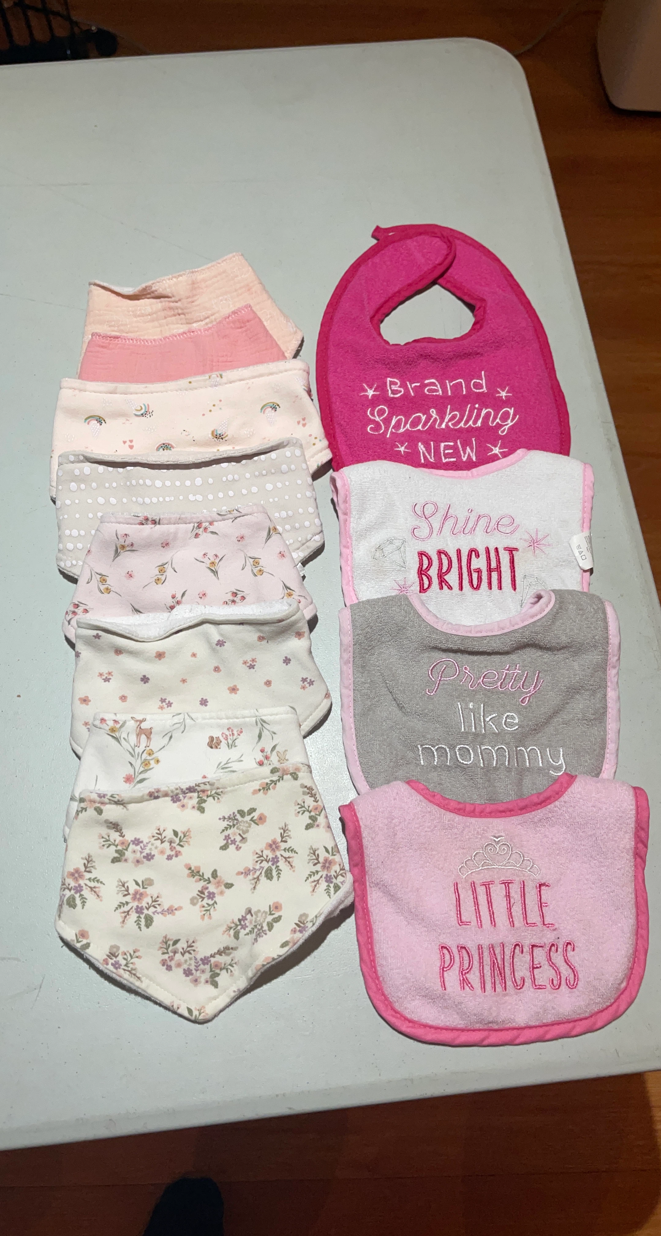 Baby Girl Bibs - Set of 12