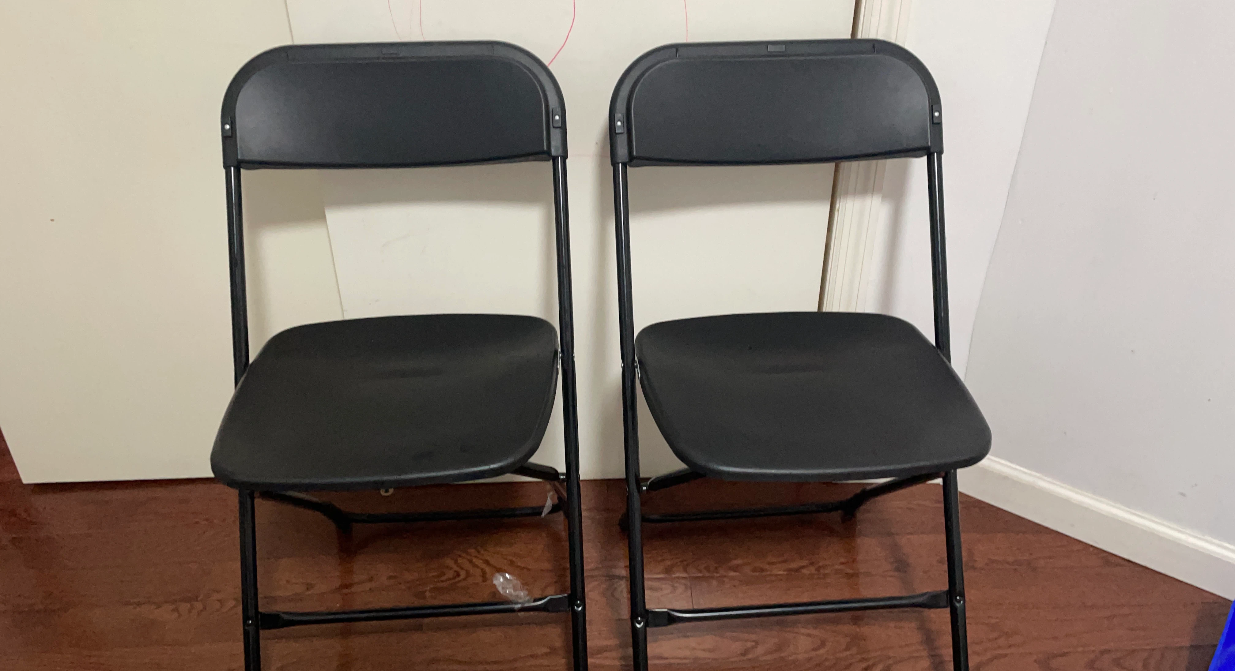 Set of 5 Black Folding Chairs