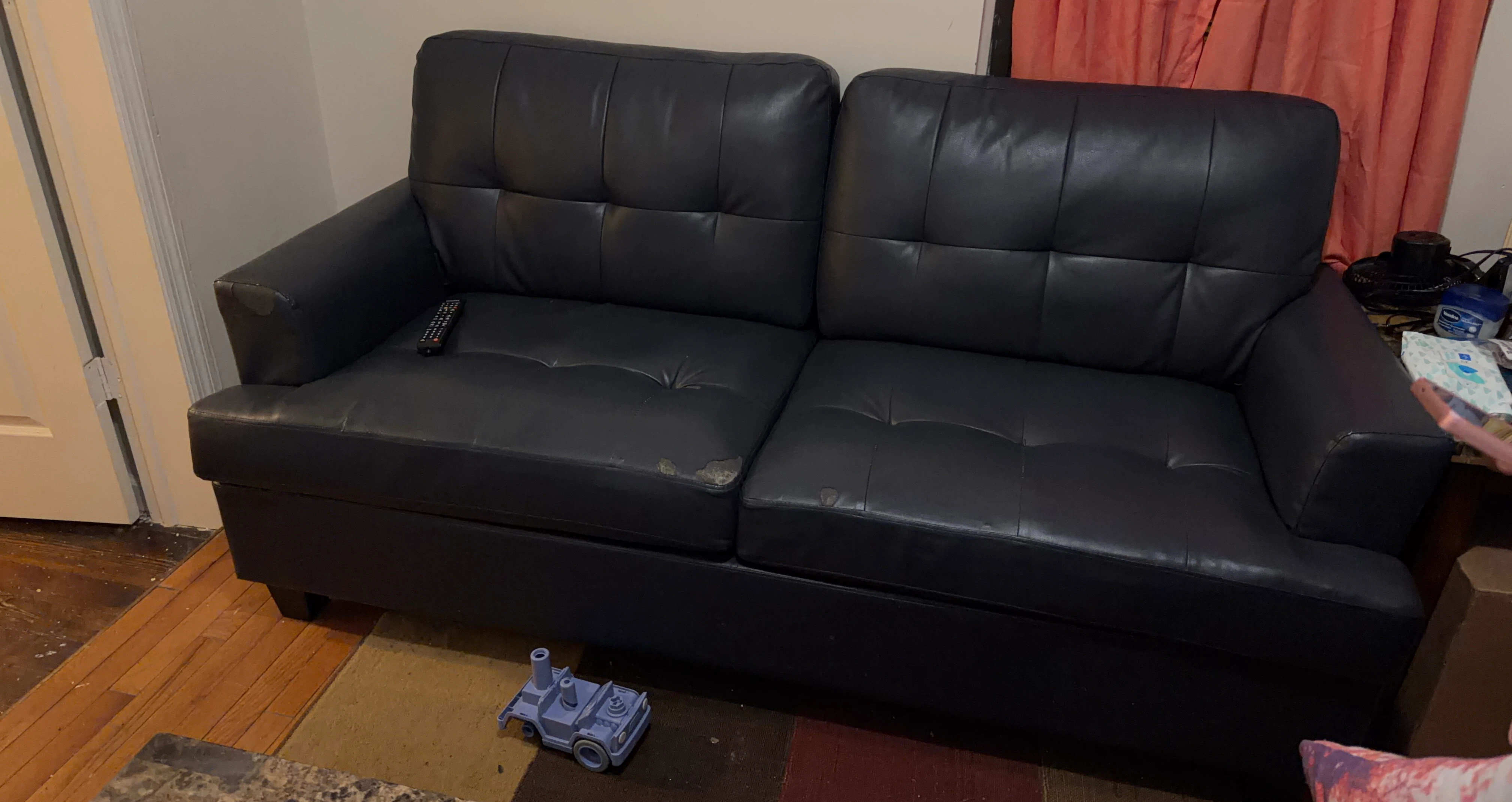 Faux Leather Loveseat Sofa