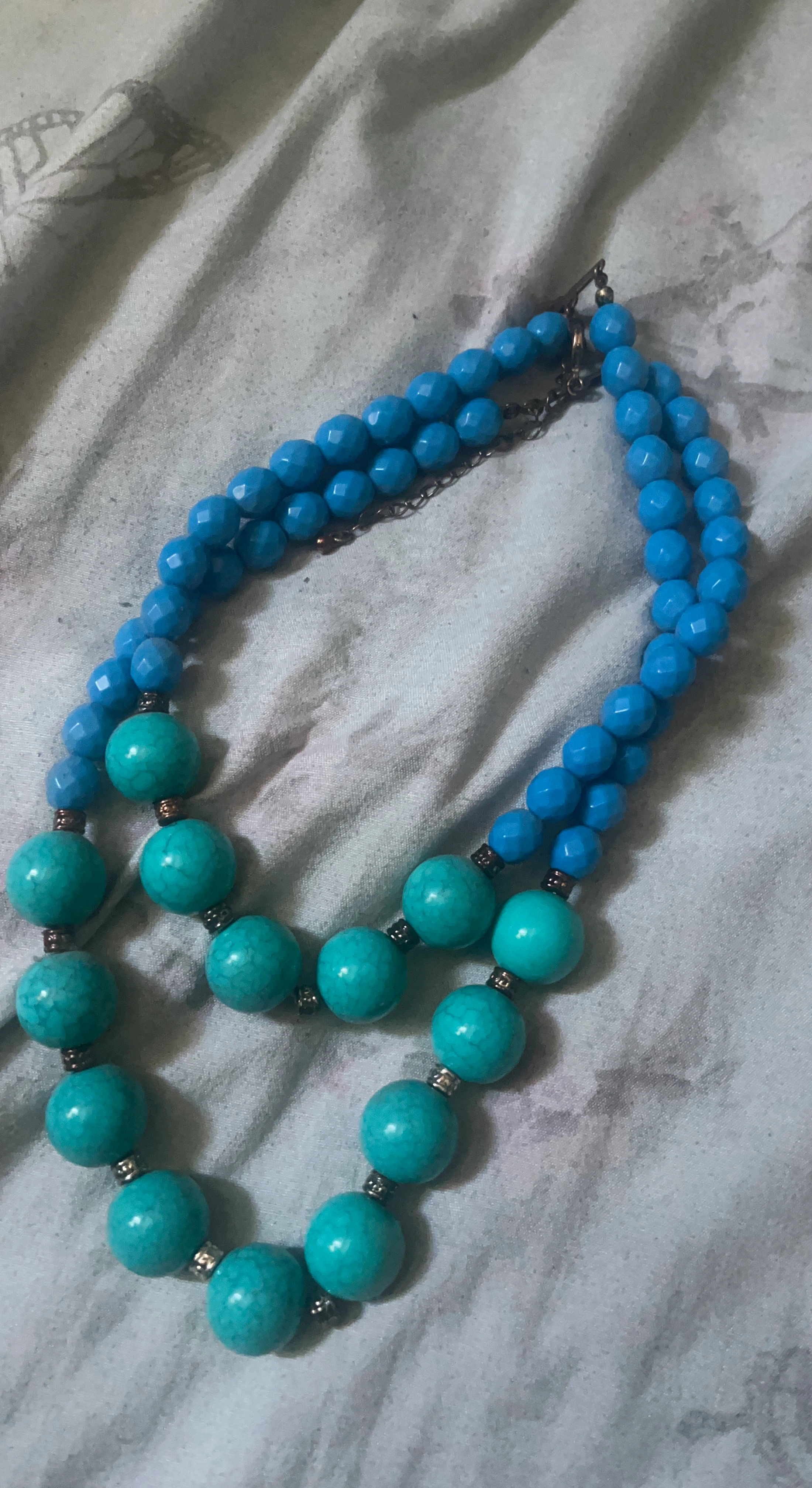 Turquoise and Blue Beaded Necklace