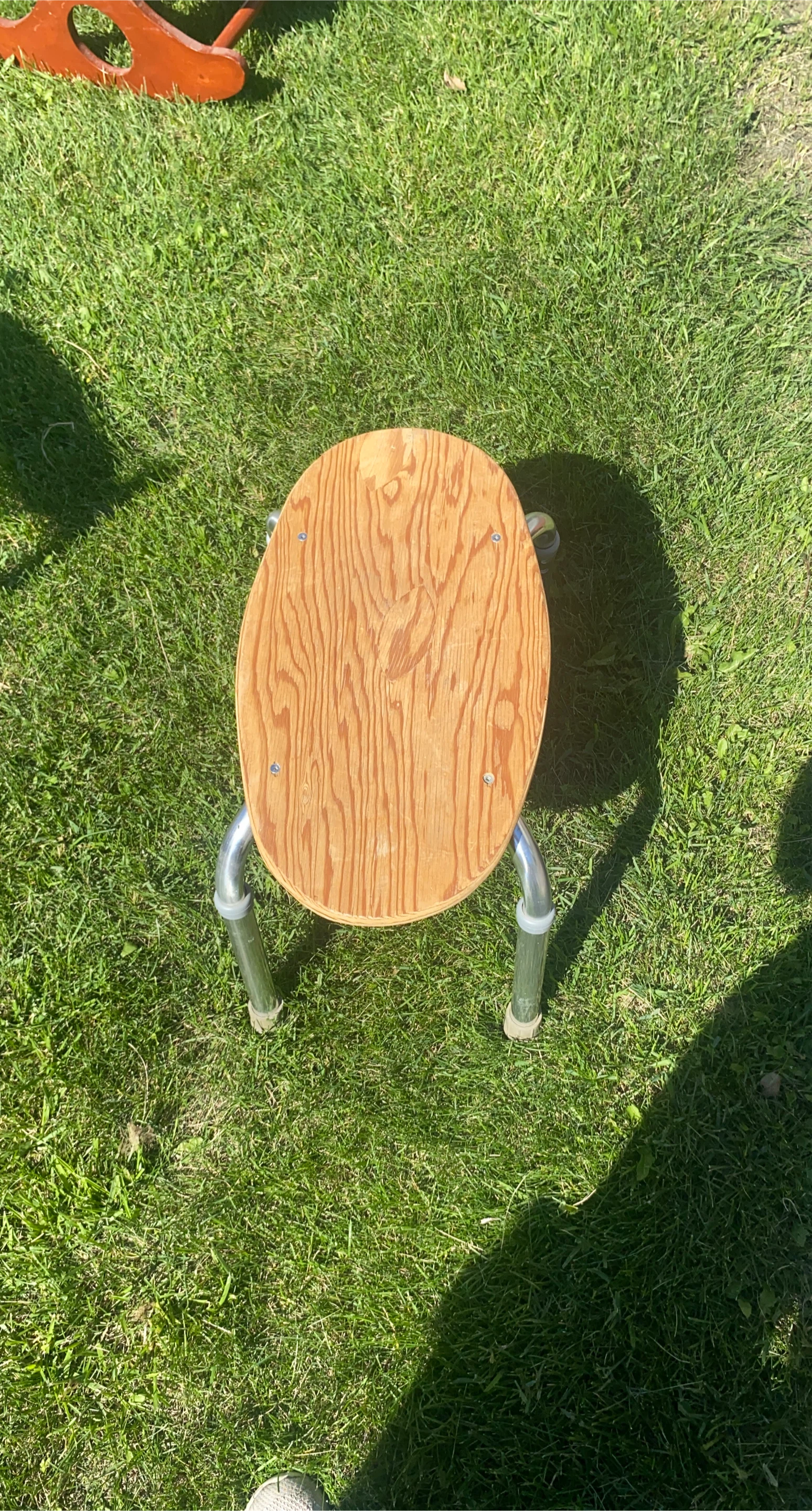 Adjustable Stool with Wooden Seat