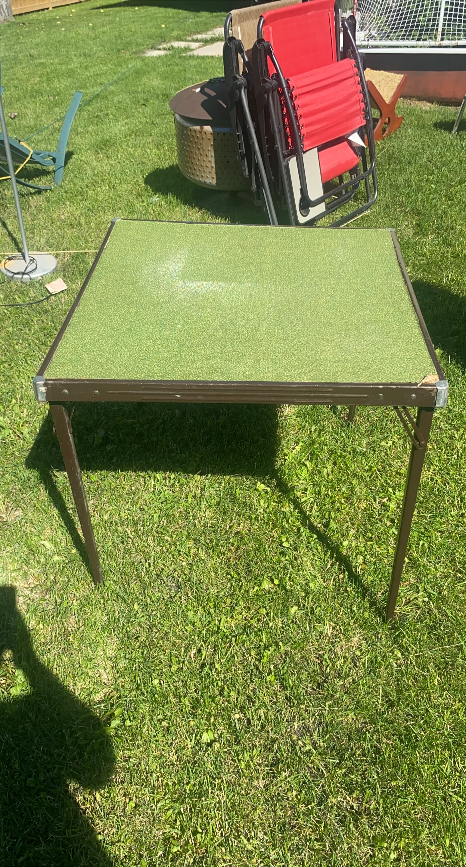 Vintage Green Folding Card Table
