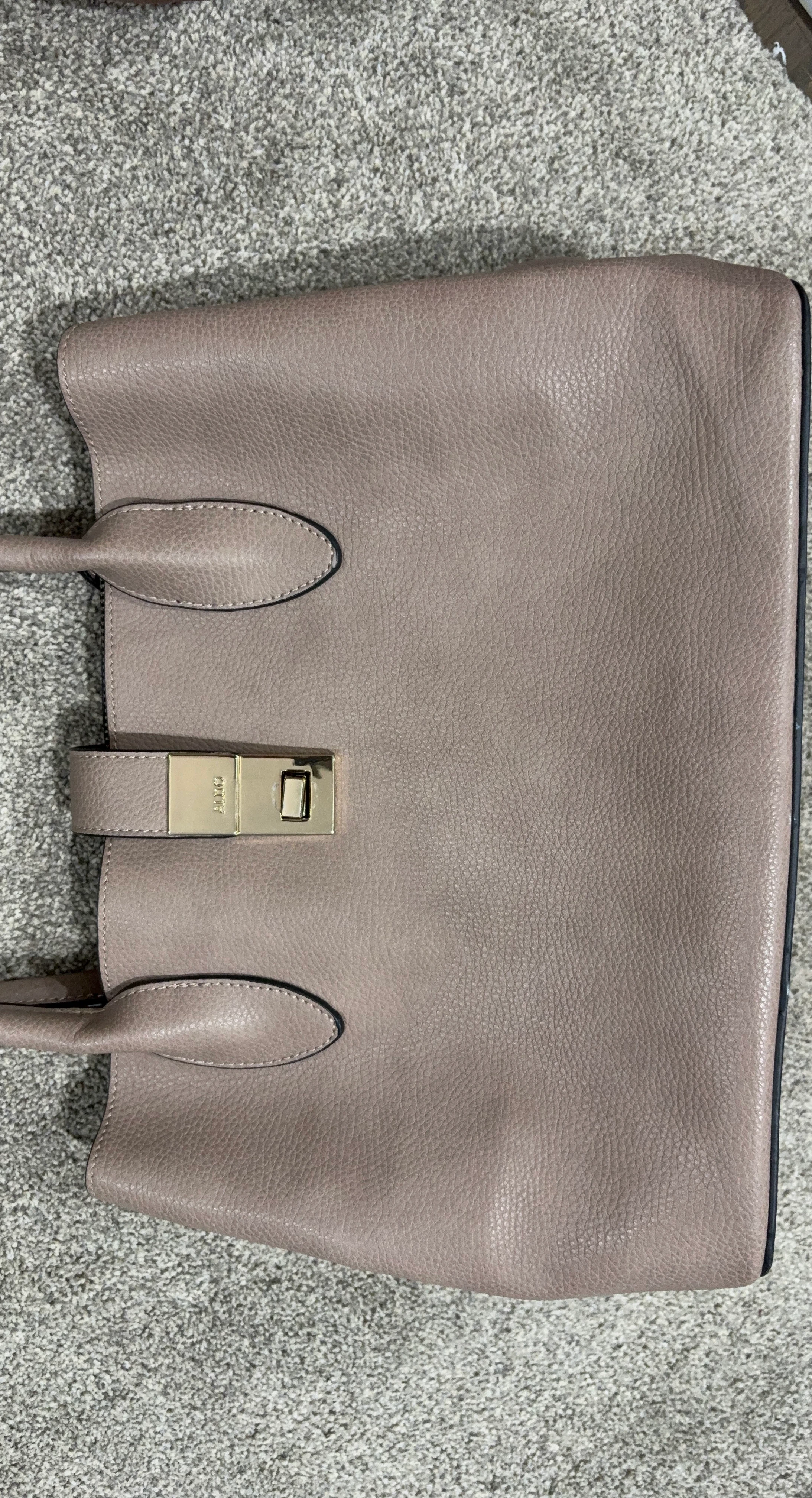 ALDO Taupe Faux Leather Tote Bag
