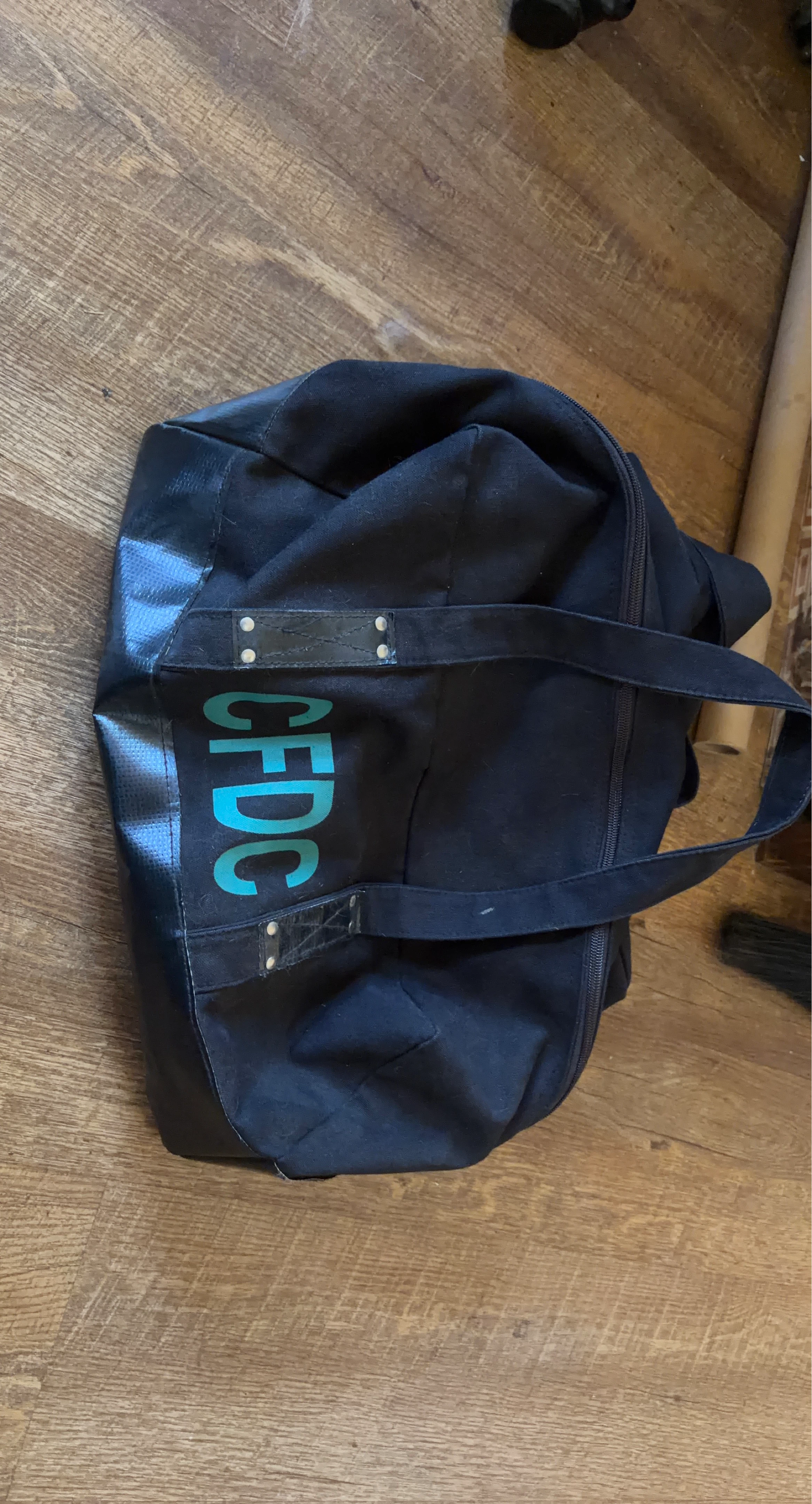 Black Duffel Bag with "SFDC" Logo