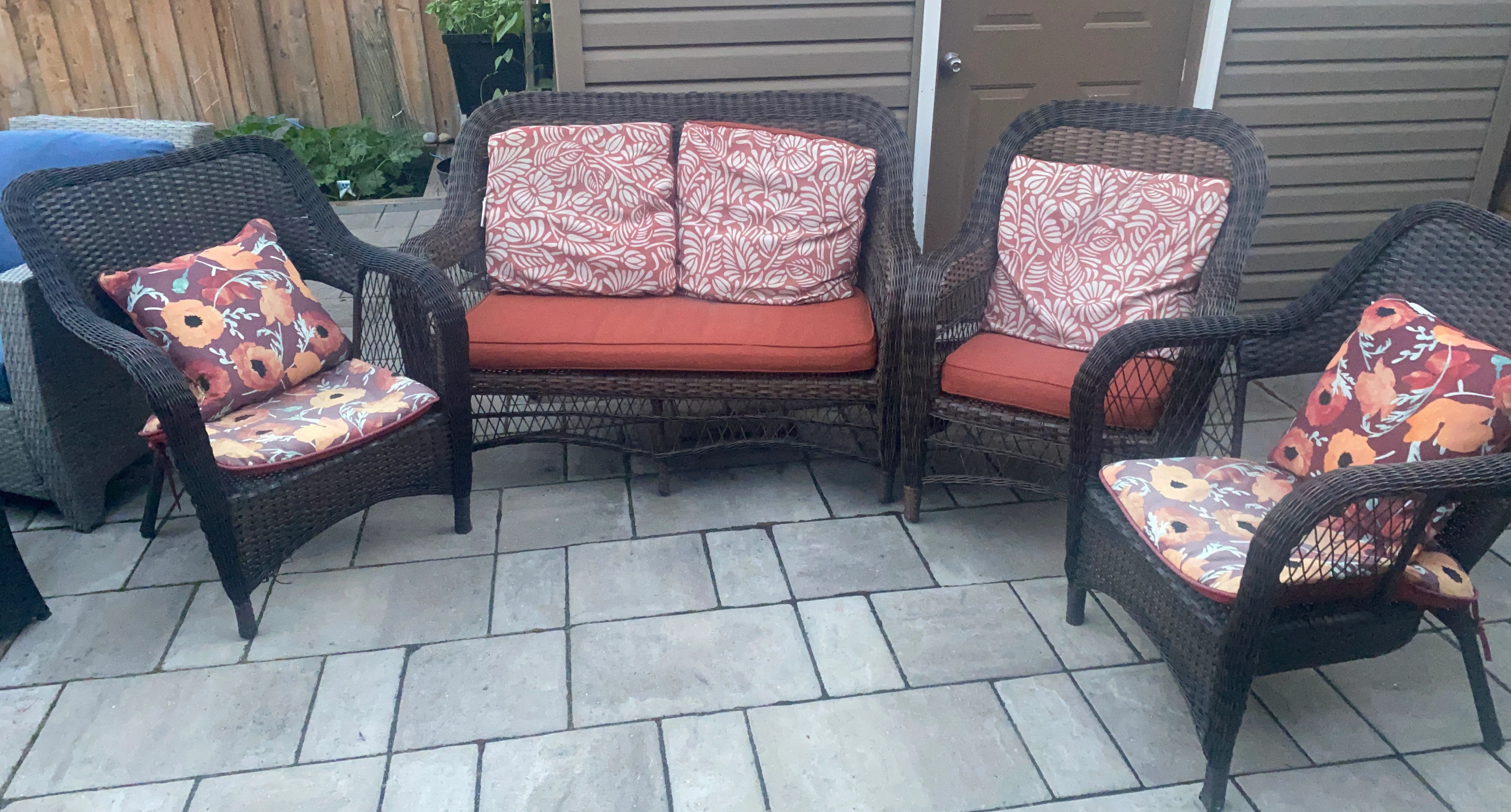 Wicker Patio Furniture Set with Cushions