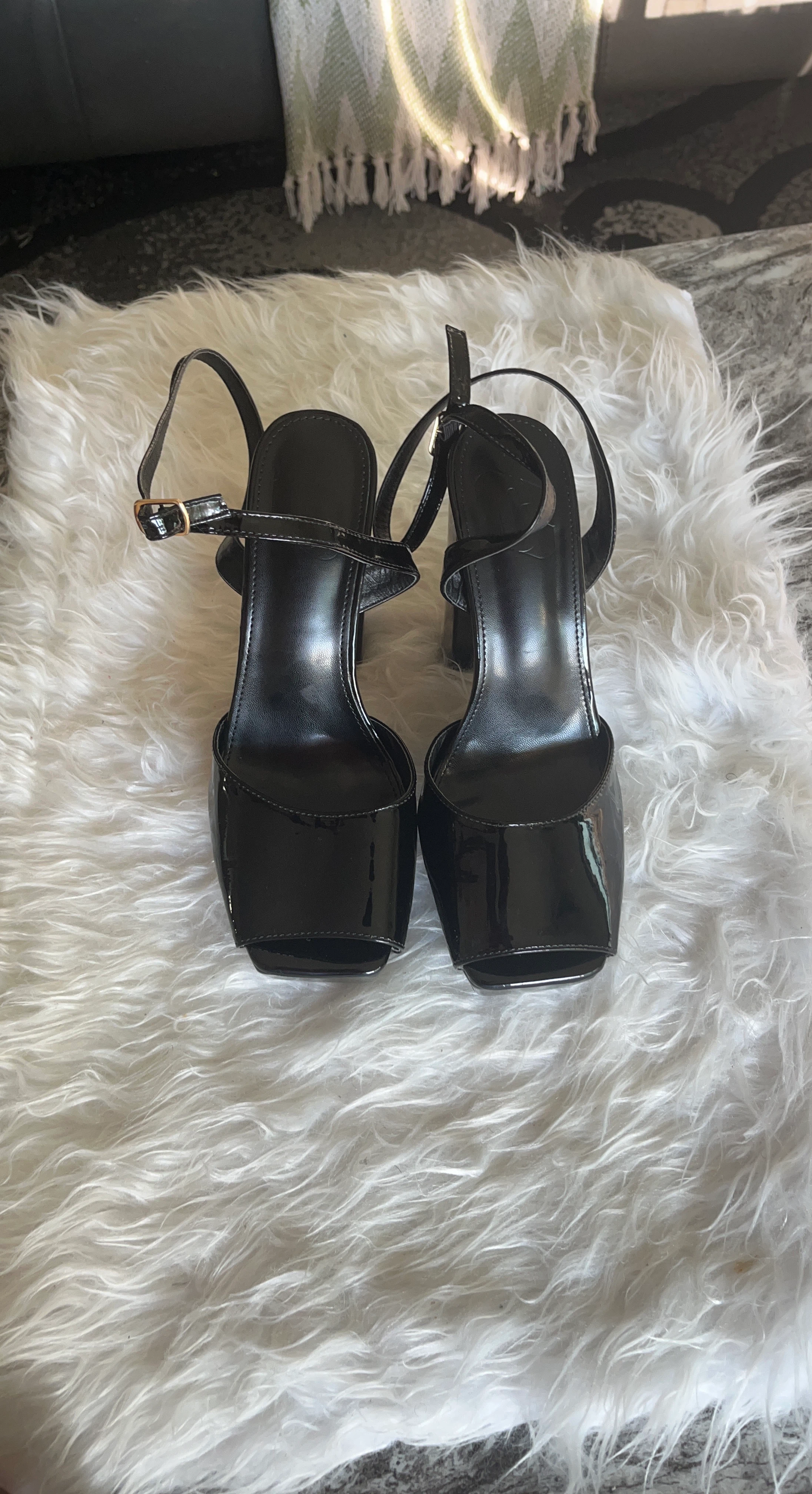 Black Patent Platform Heels