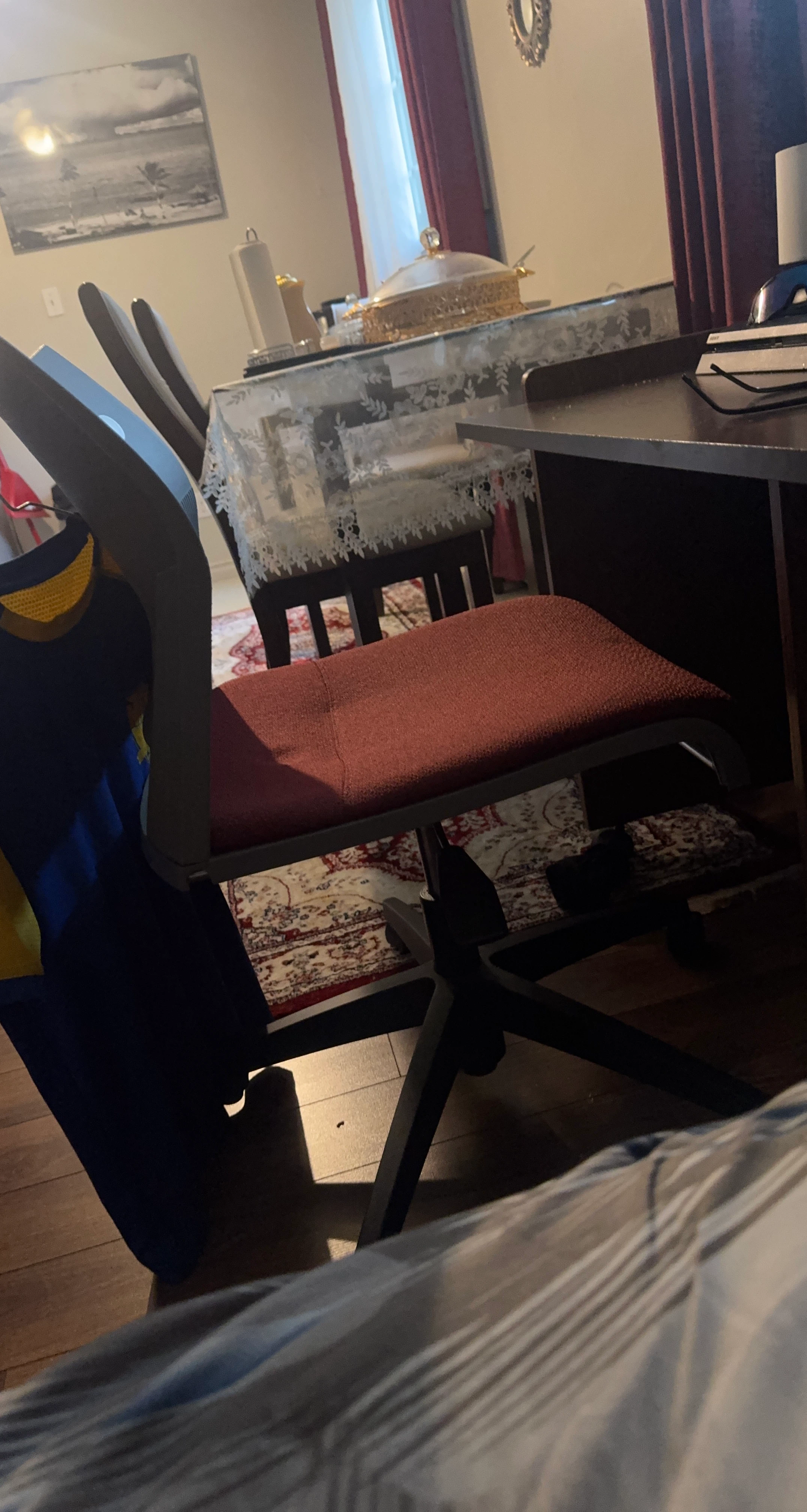 Office Chair with Red Seat