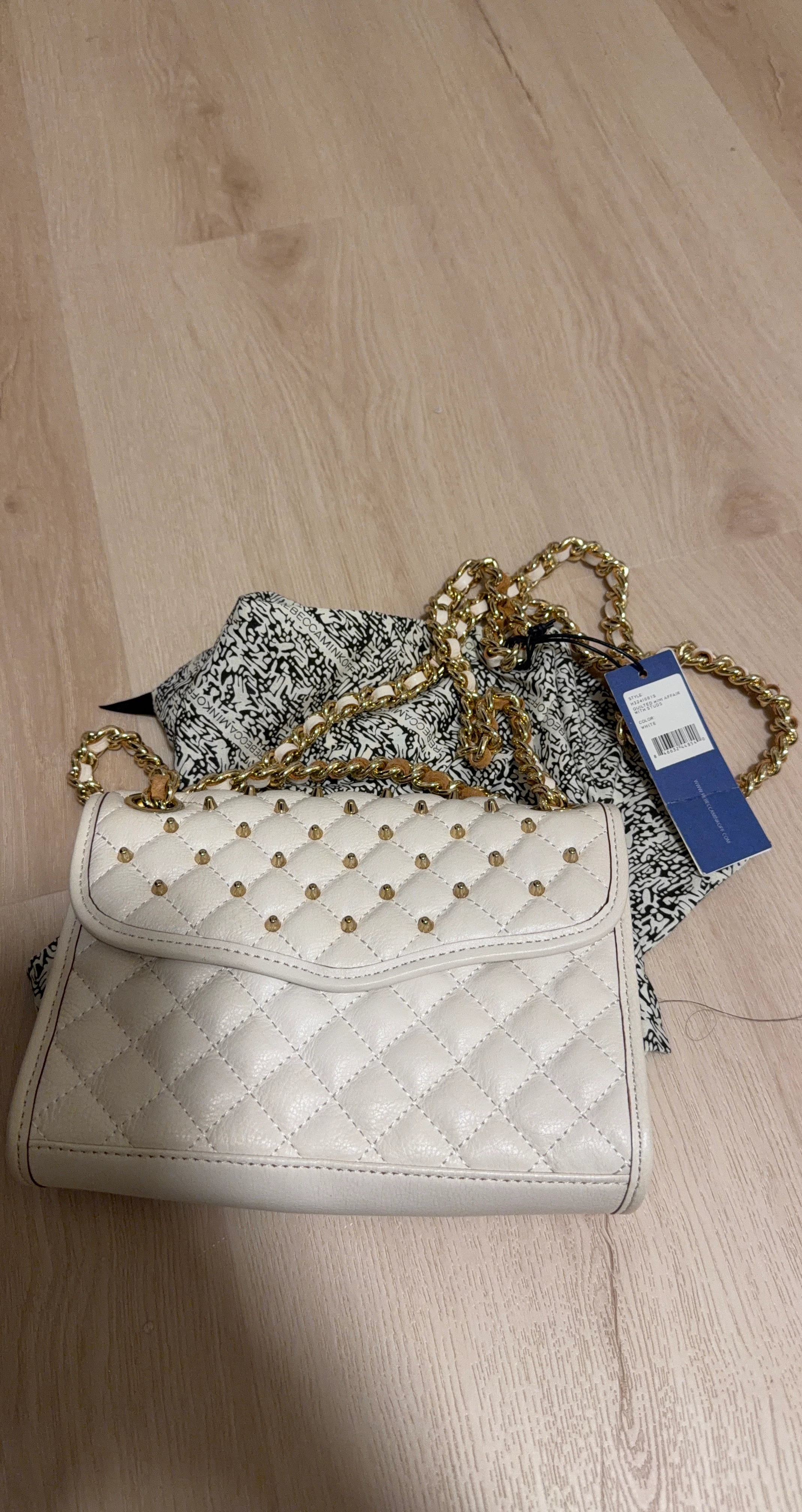Rebecca Minkoff Quilted Mini Affair Shoulder Bag - White