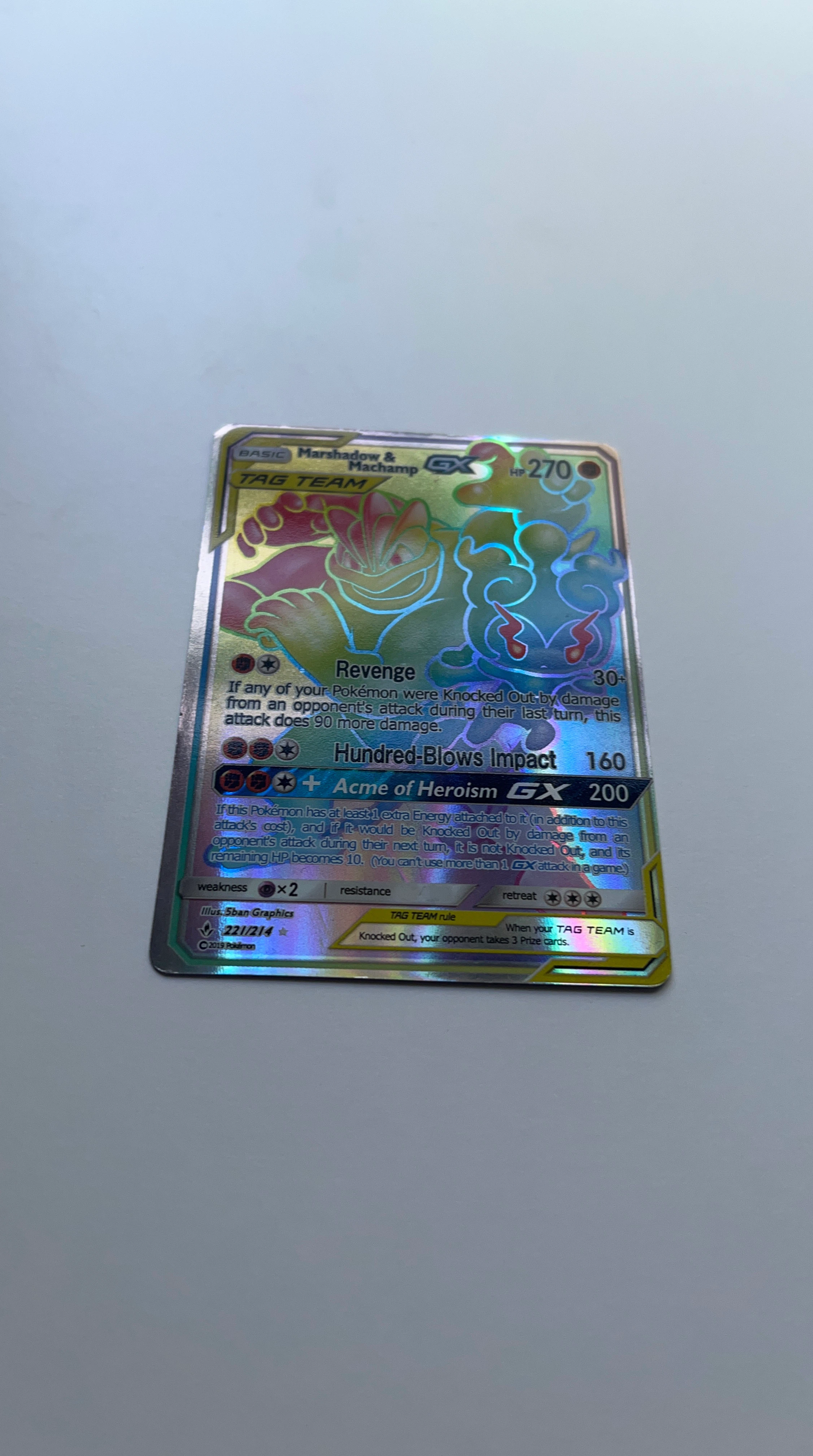 Marshadow & Machamp GX TAG TEAM Pokémon Card 221/214