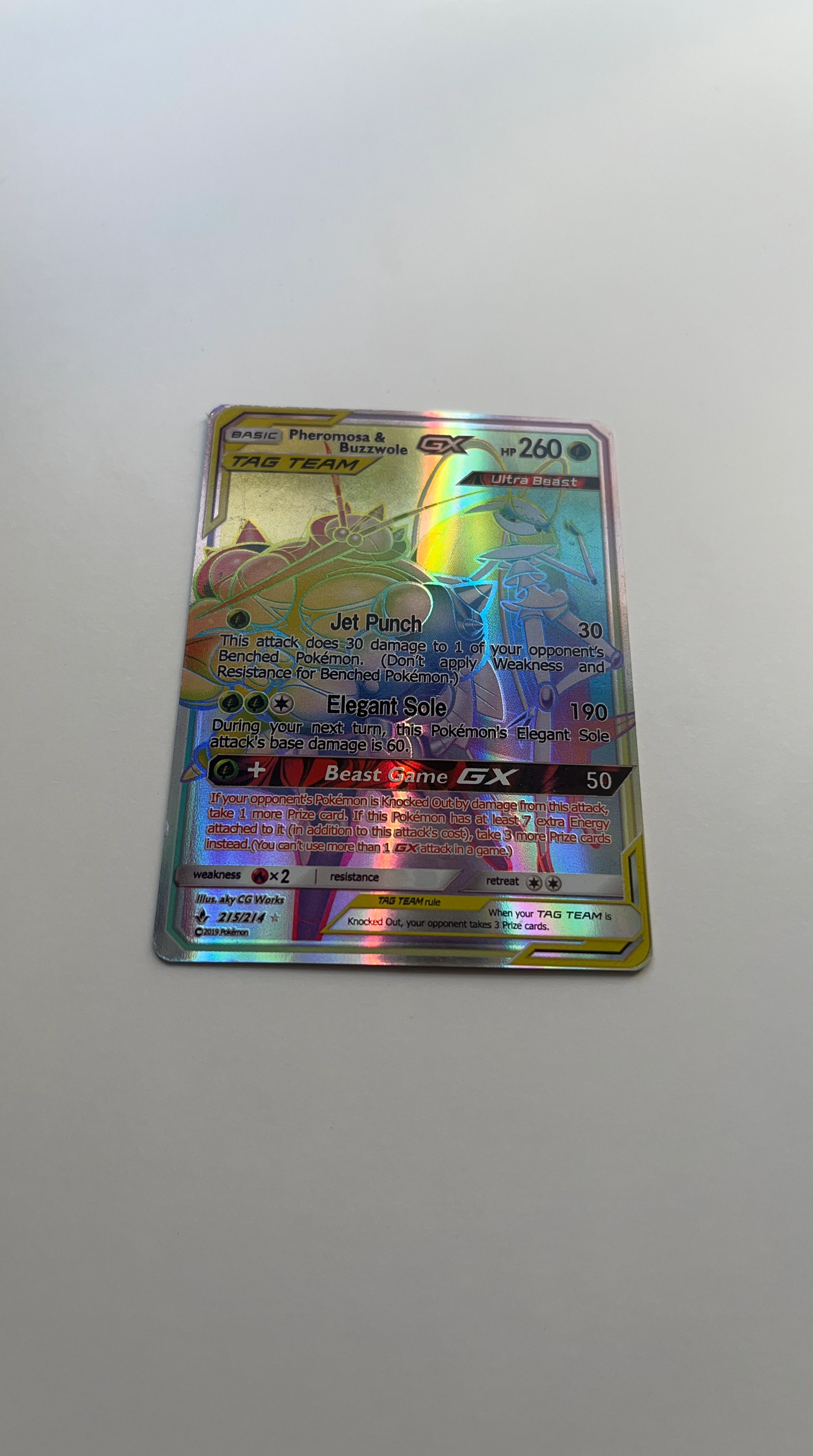 Pheromosa & Buzzwole GX TAG TEAM Pokémon Card 215/214