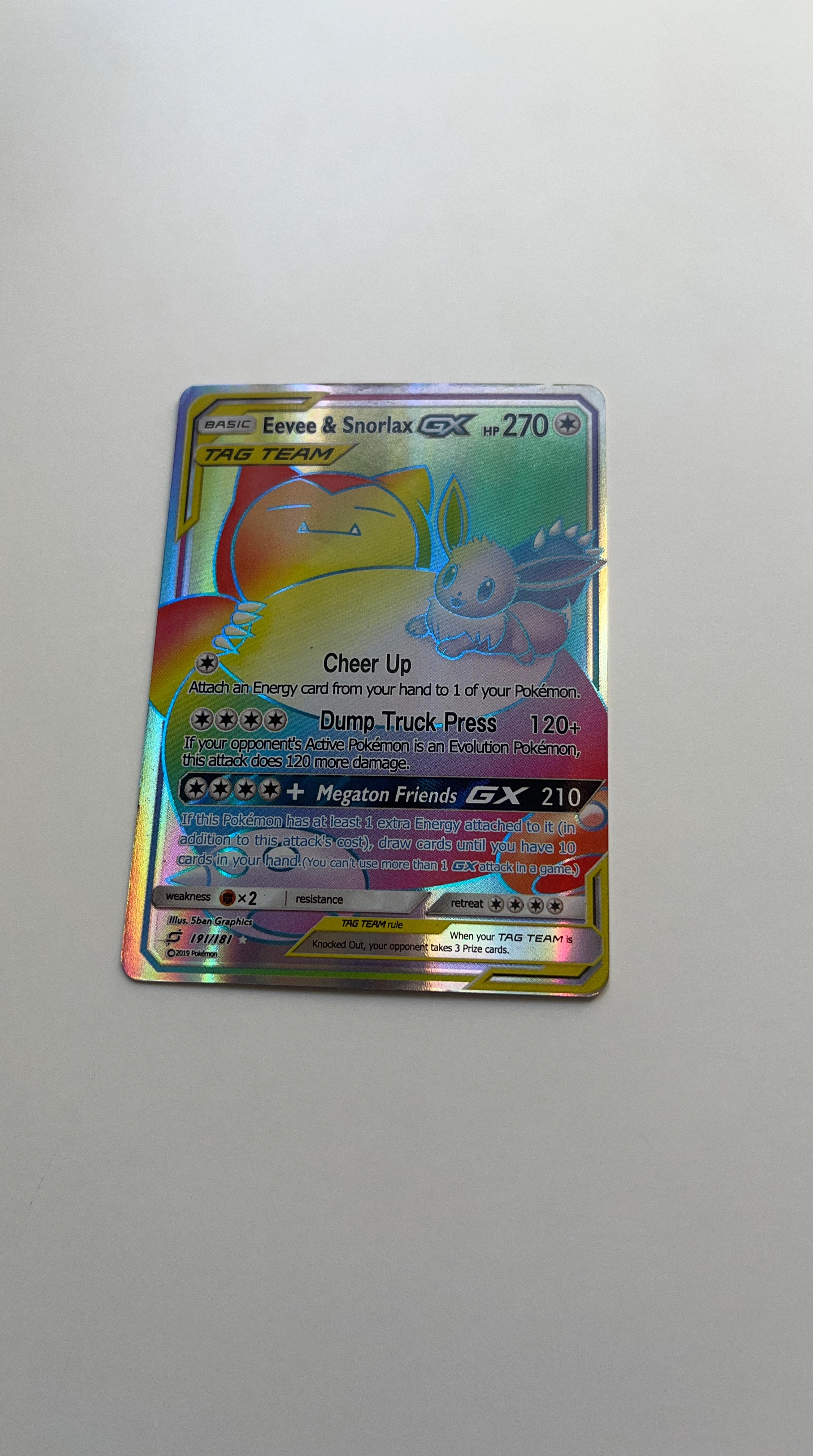 Eevee & Snorlax GX TAG TEAM Pokémon Card
